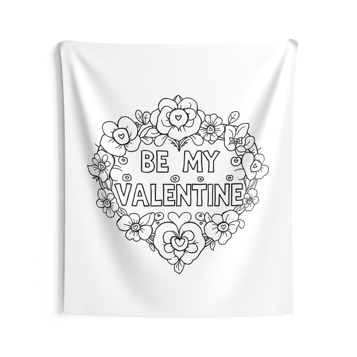 Indoor Wall Tapestries Coloring Kit with 10 Fabric Markers - Valentine