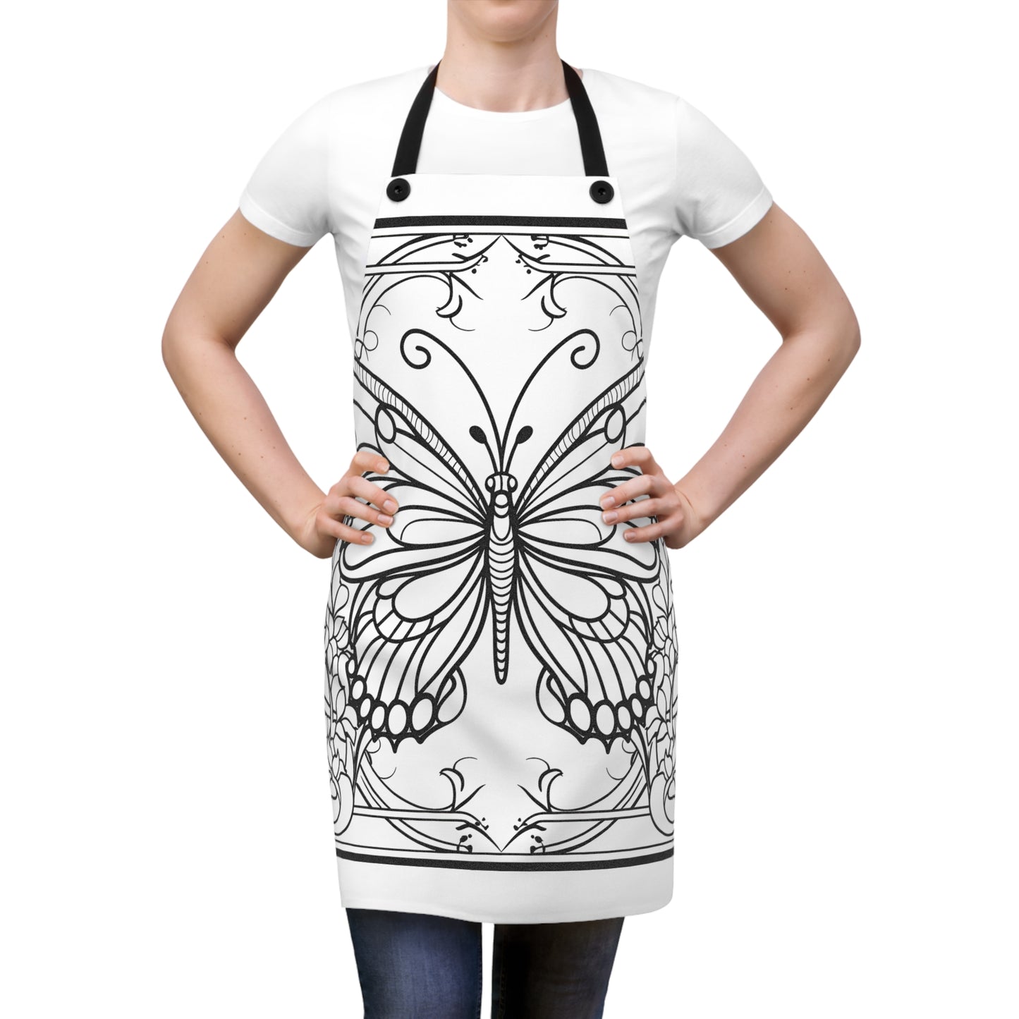 Apron Coloring Kit with 10 Fabric Markers - Fancy Butterfly