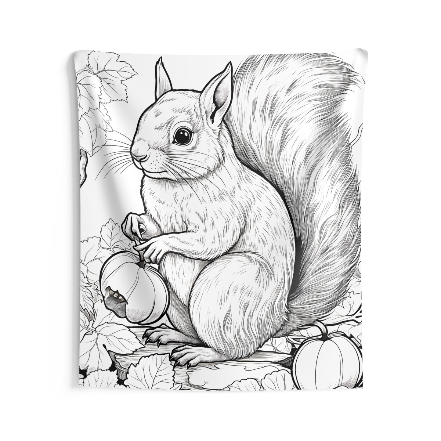 Indoor Wall Tapestries Coloring Kit with 10 Fabric Markers - Squirrel