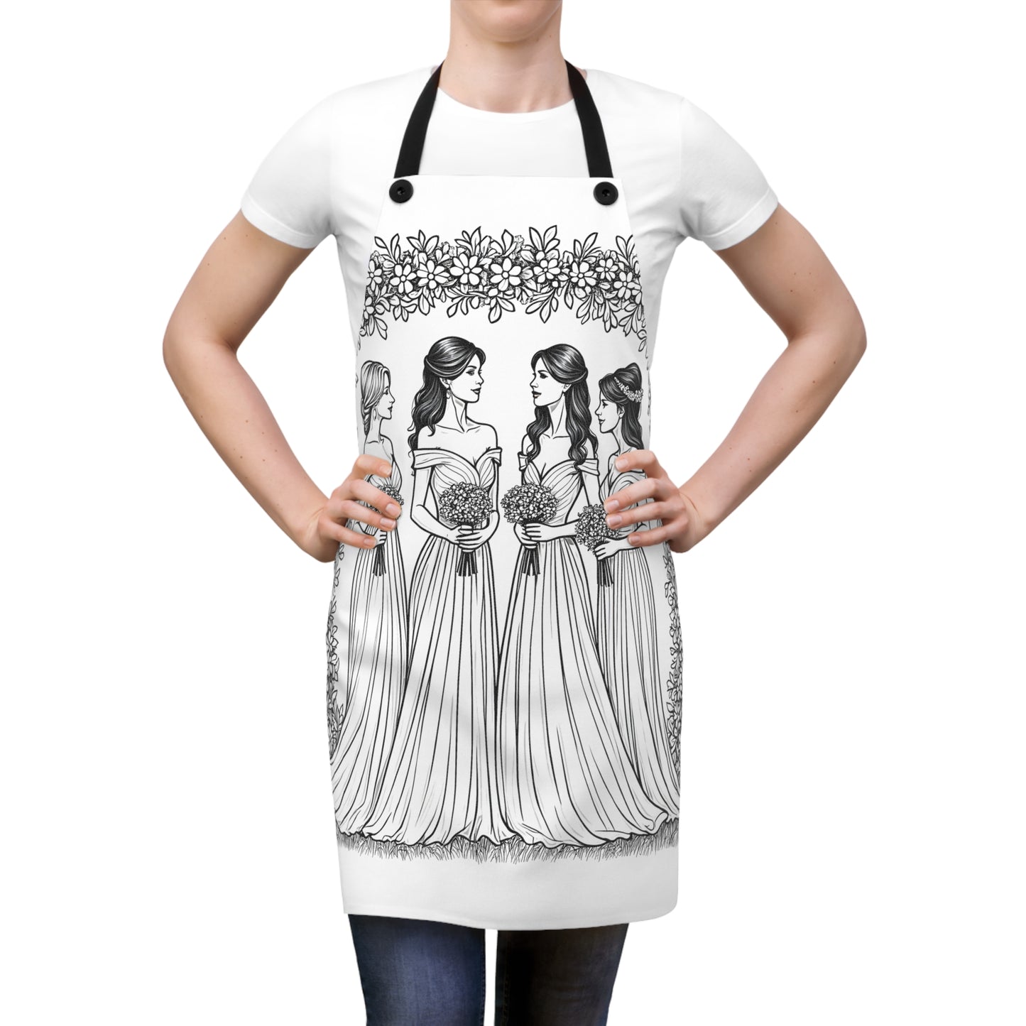 Apron Coloring Kit with 10 Fabric Markers - Bridesmaids