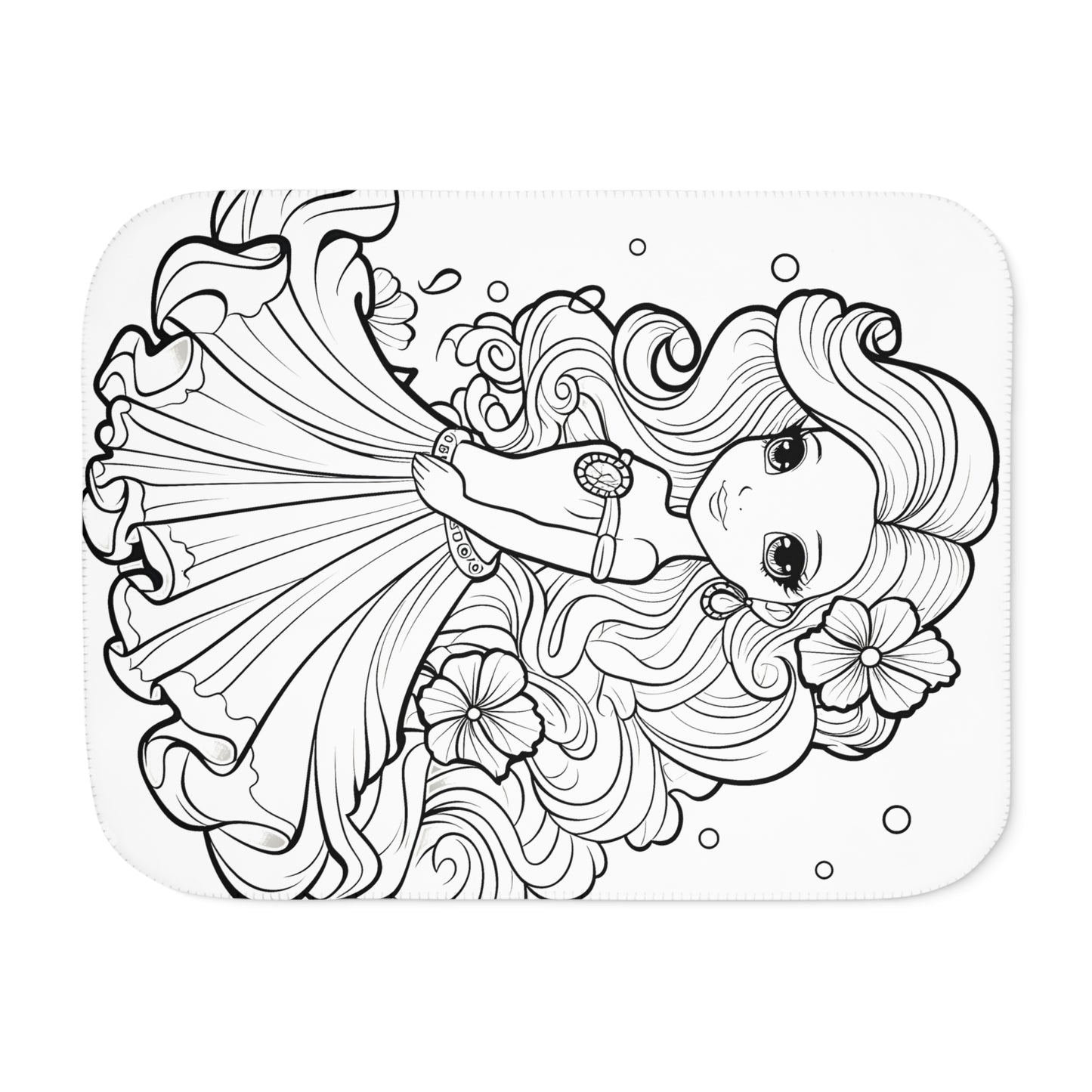 Blanket Coloring Kit with 10 Fabric Markers - Flower Princess