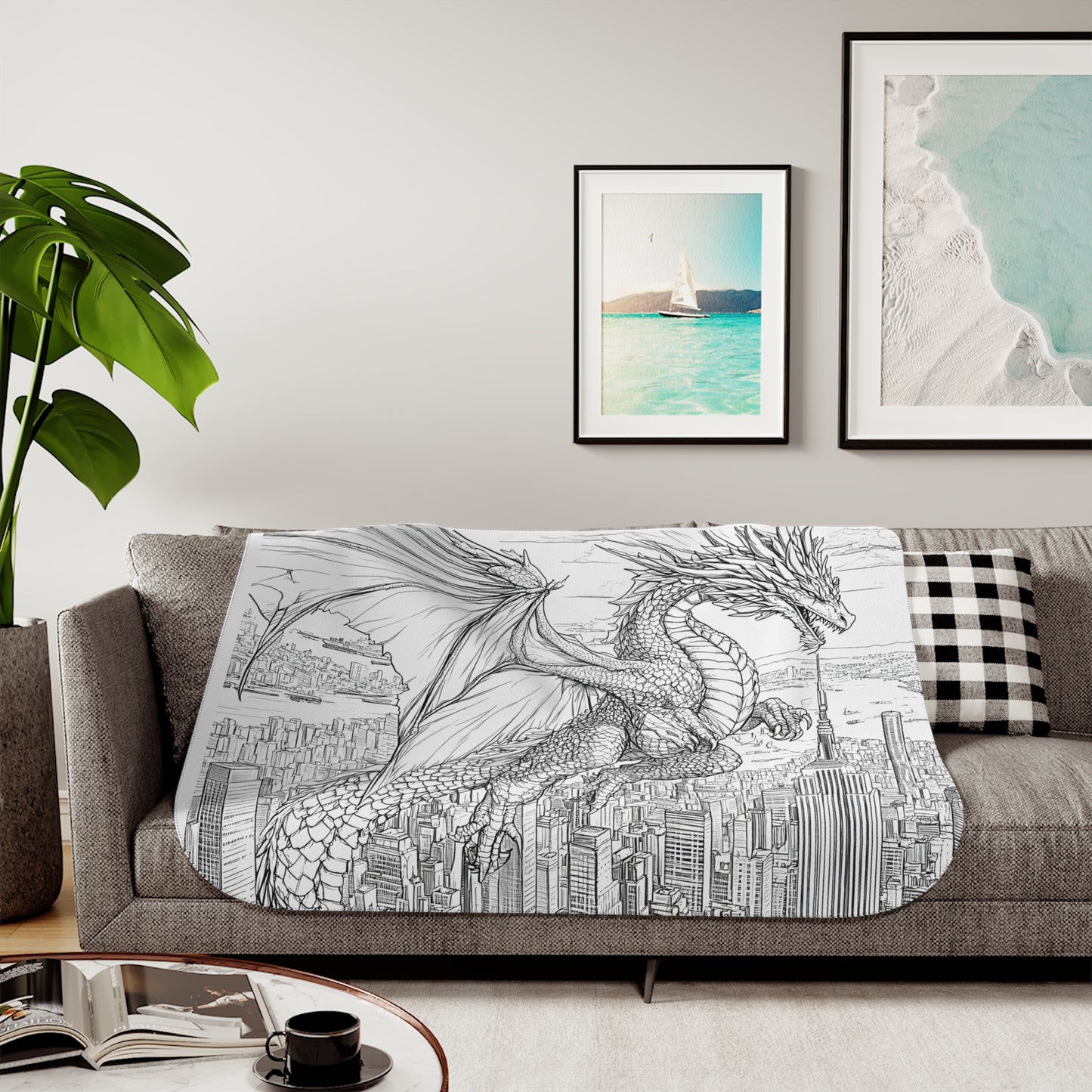 Blanket Coloring Kit with 10 Fabric Markers - Dragon