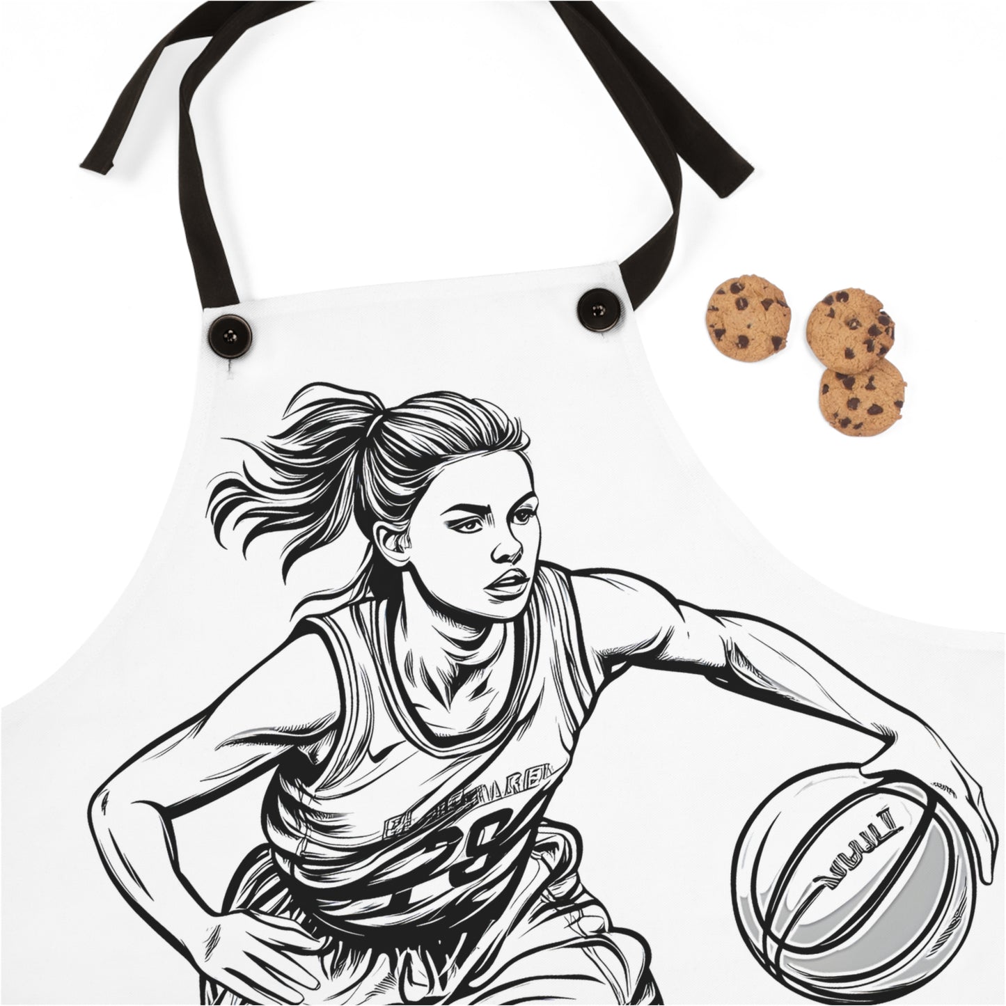 Apron Coloring Kit with 10 Fabric Markers - Basketball