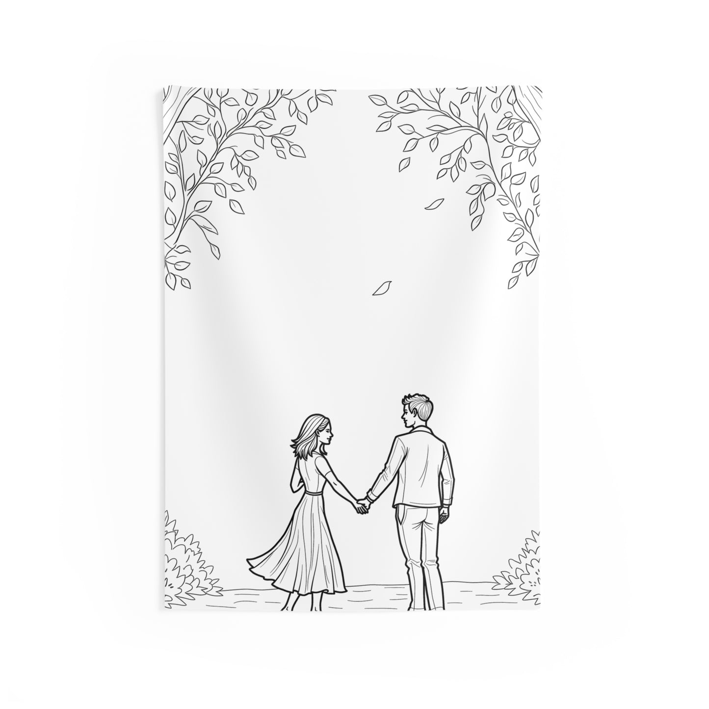Indoor Wall Tapestries Coloring Kit with 10 Fabric Markers - Couple