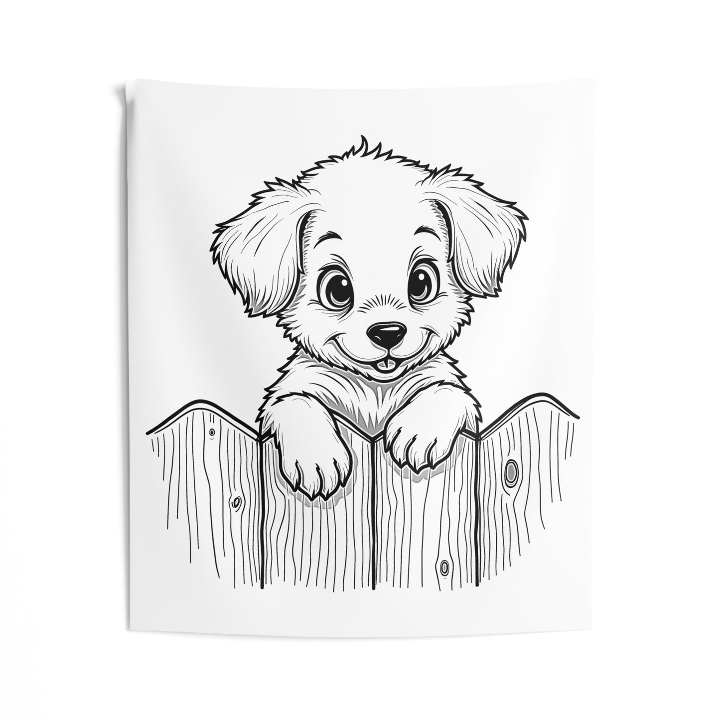 Indoor Wall Tapestries Coloring Kit with 10 Fabric Markers - Puppy