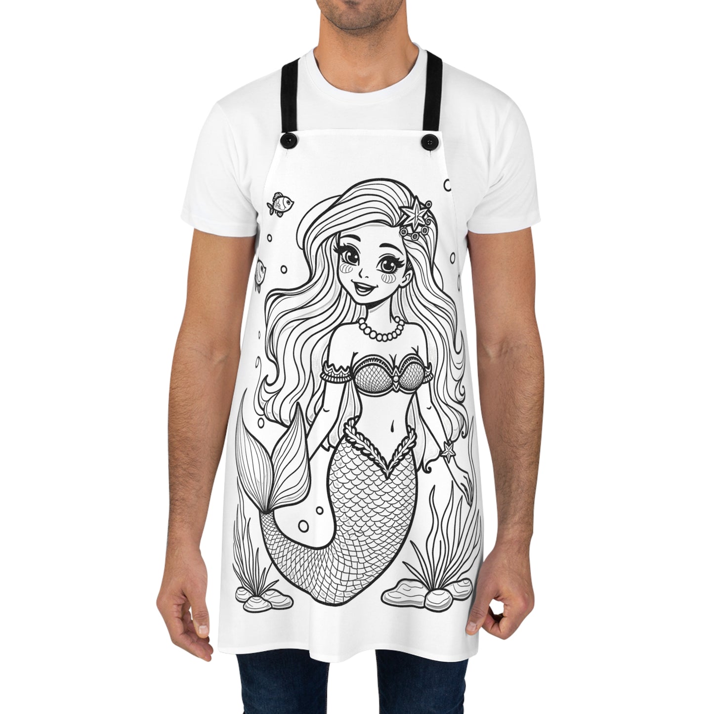 Apron Coloring Kit with 10 Fabric Markers - Beautiful Mermaid