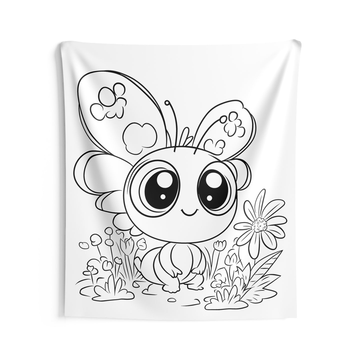 Indoor Wall Tapestries Coloring Kit with 10 Fabric Markers - Cute Butterfly