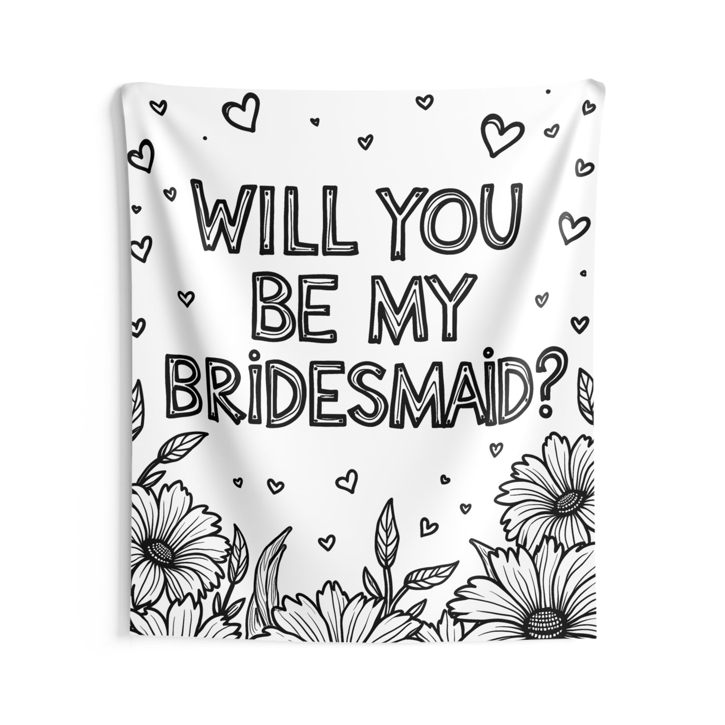 Indoor Wall Tapestries Coloring Kit with 10 Fabric Markers - Bridesmaid Proposal