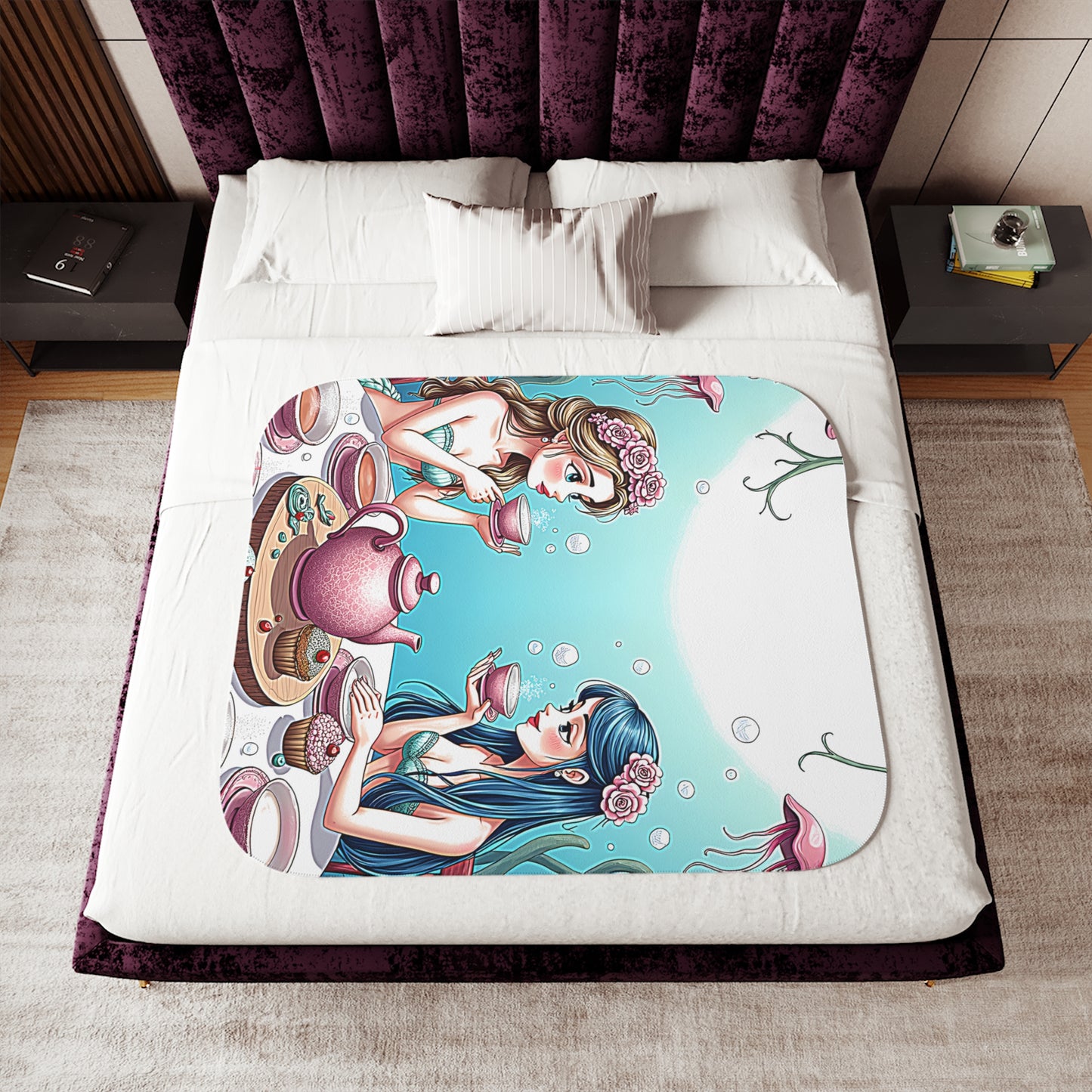 Blanket Colorful Graphic Design - Mermaid Tea Party