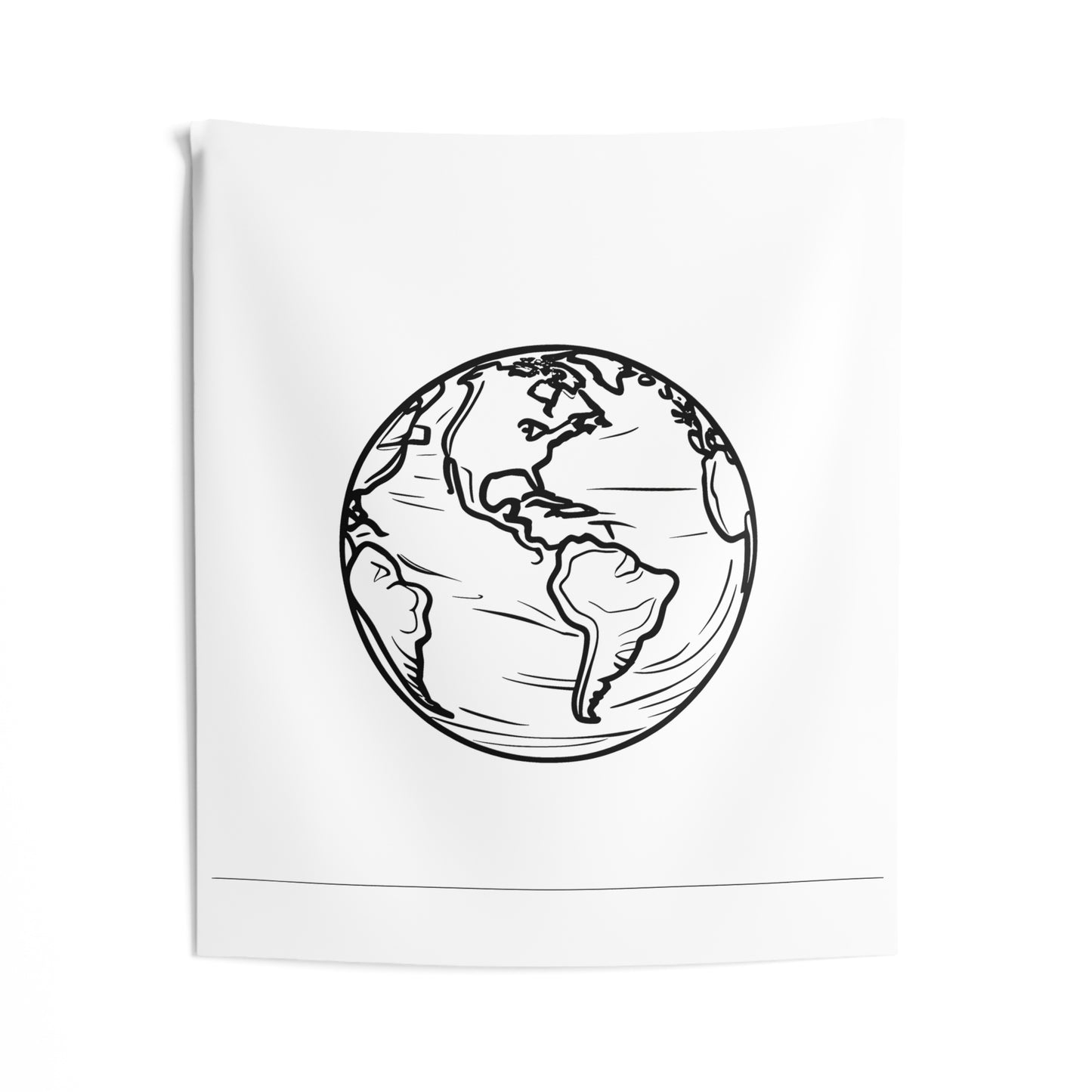 Indoor Wall Tapestries Coloring Kit with 10 Fabric Markers - Planet Earth