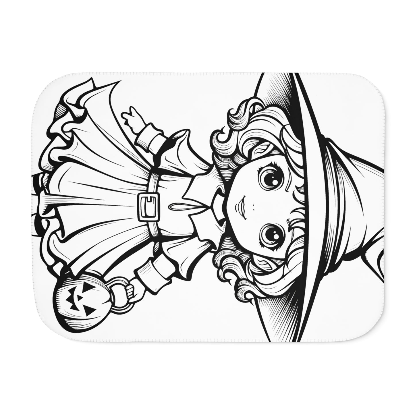 Blanket Coloring Kit with 10 Fabric Markers - Cute Witch