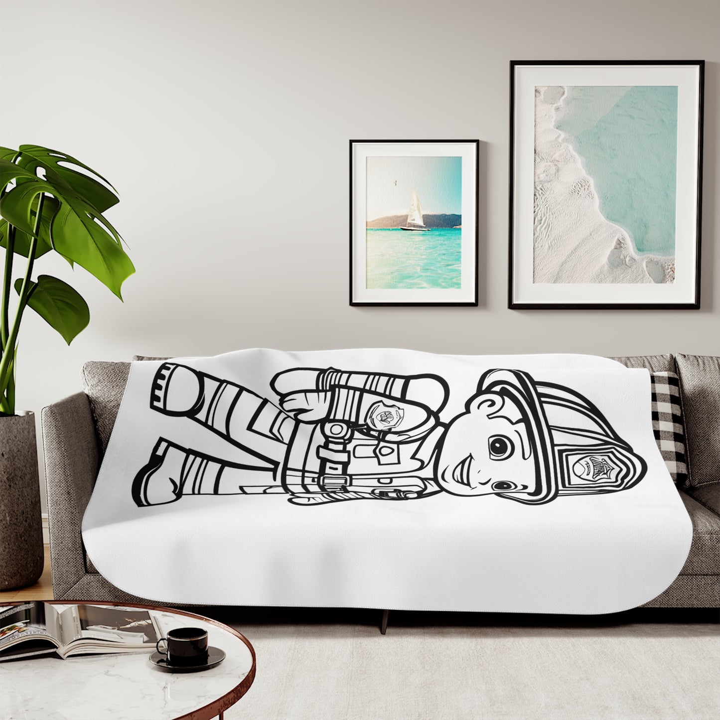 Blanket Coloring Kit with 10 Fabric Markers - Firefighter