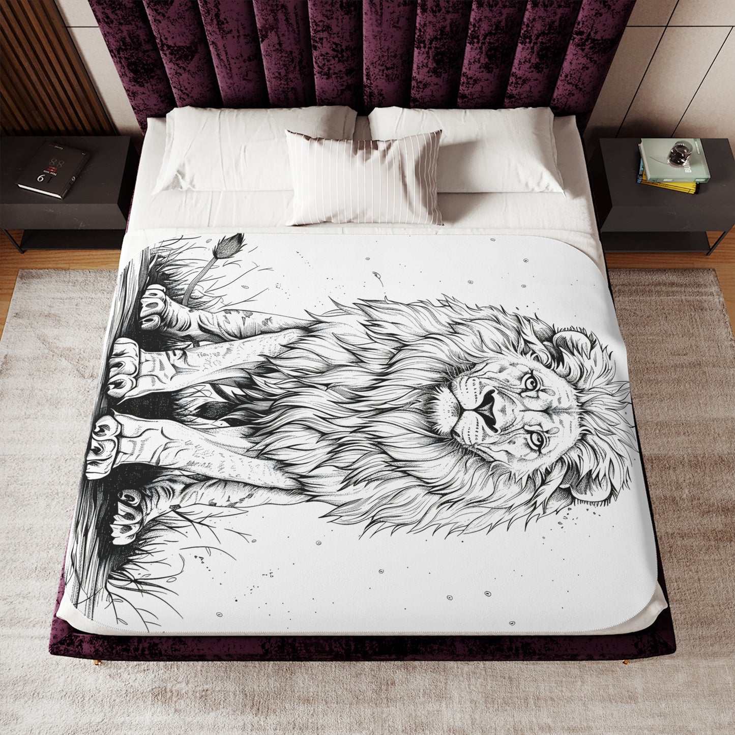 Blanket Coloring Kit with 10 Fabric Markers - Lion