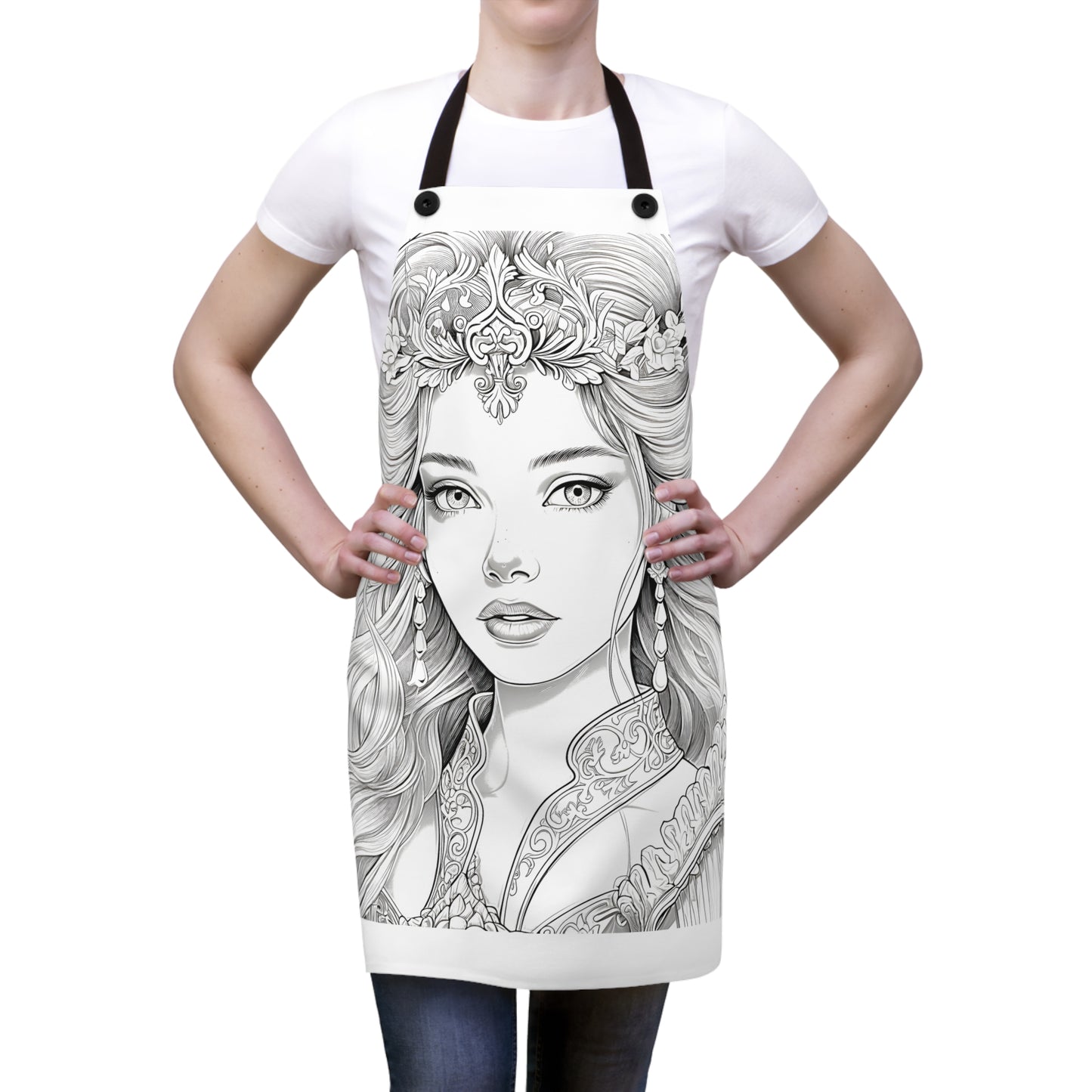 Apron Coloring Kit with 10 Fabric Markers - Princess Portrait