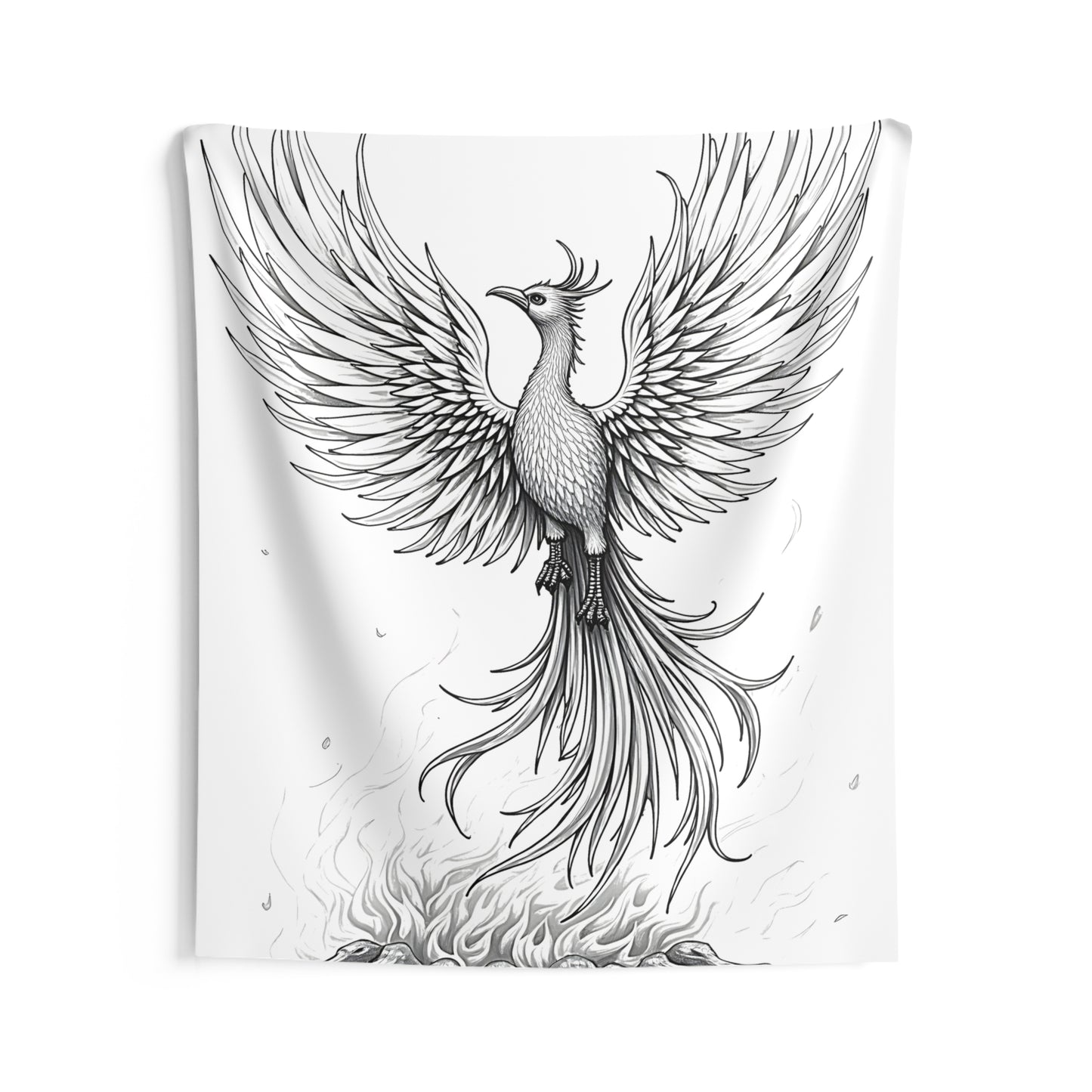 Indoor Wall Tapestries Coloring Kit with 10 Fabric Markers - Phoenix Rising