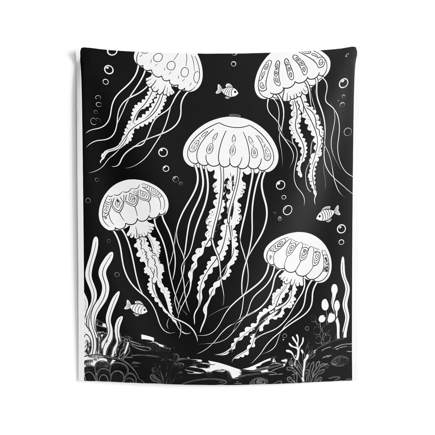 Indoor Wall Tapestries Coloring Kit with 10 Fabric Markers - Jellyfish