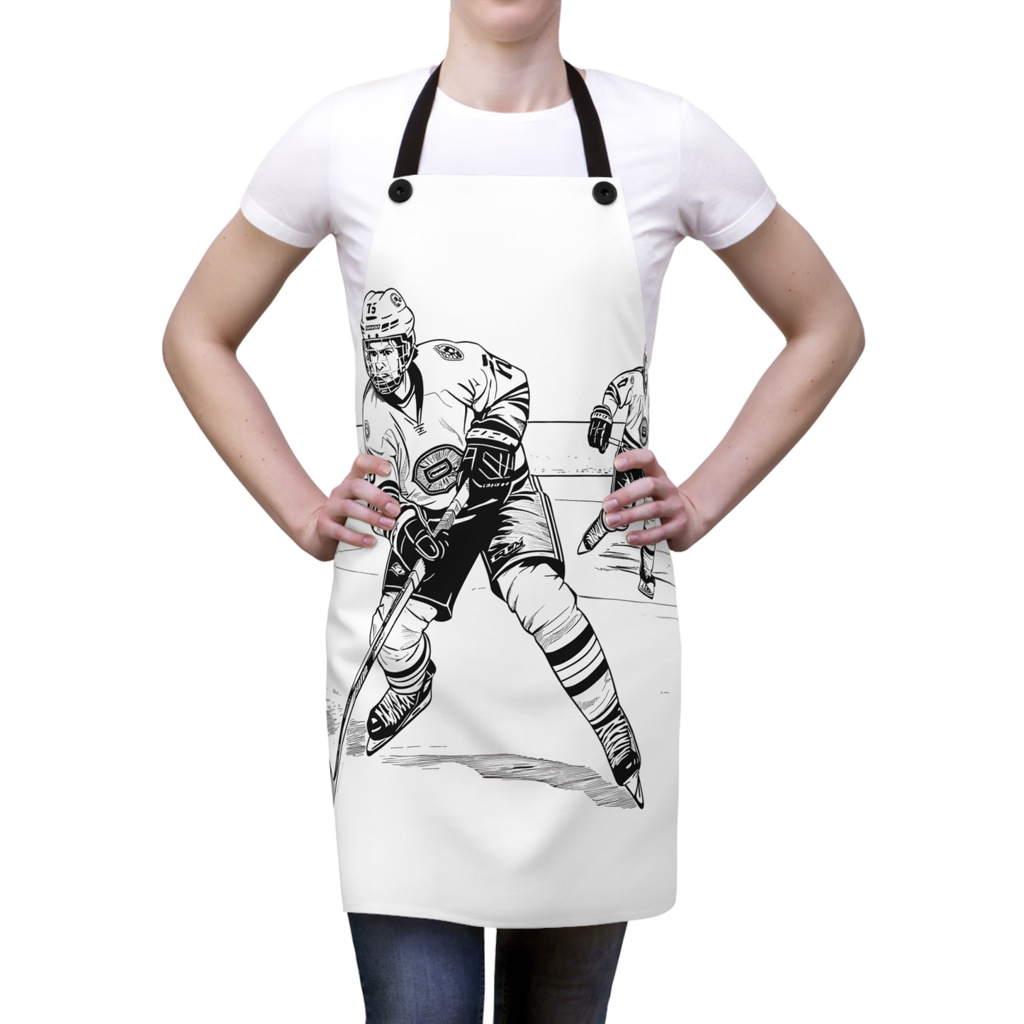 Apron Coloring Kit with 10 Fabric Markers - Ice Hockey