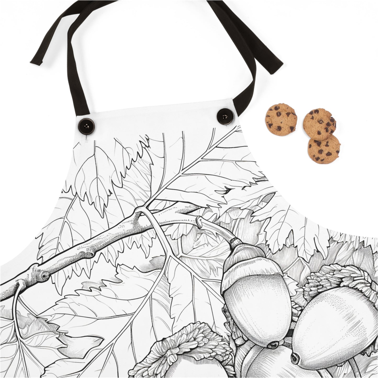 Apron Coloring Kit with 10 Fabric Markers - Acorns and Leaves