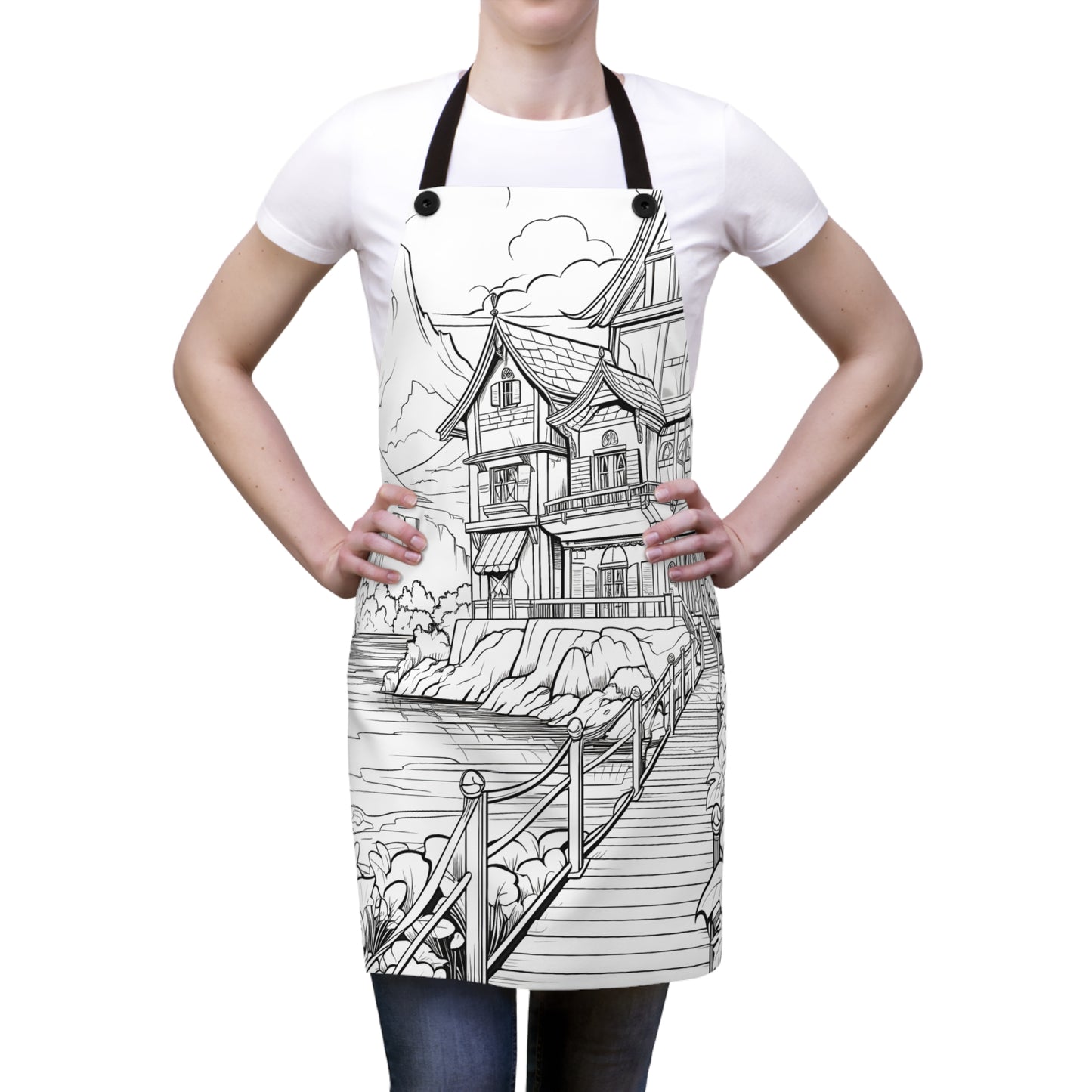 Apron Coloring Kit with 10 Fabric Markers - Countryside House