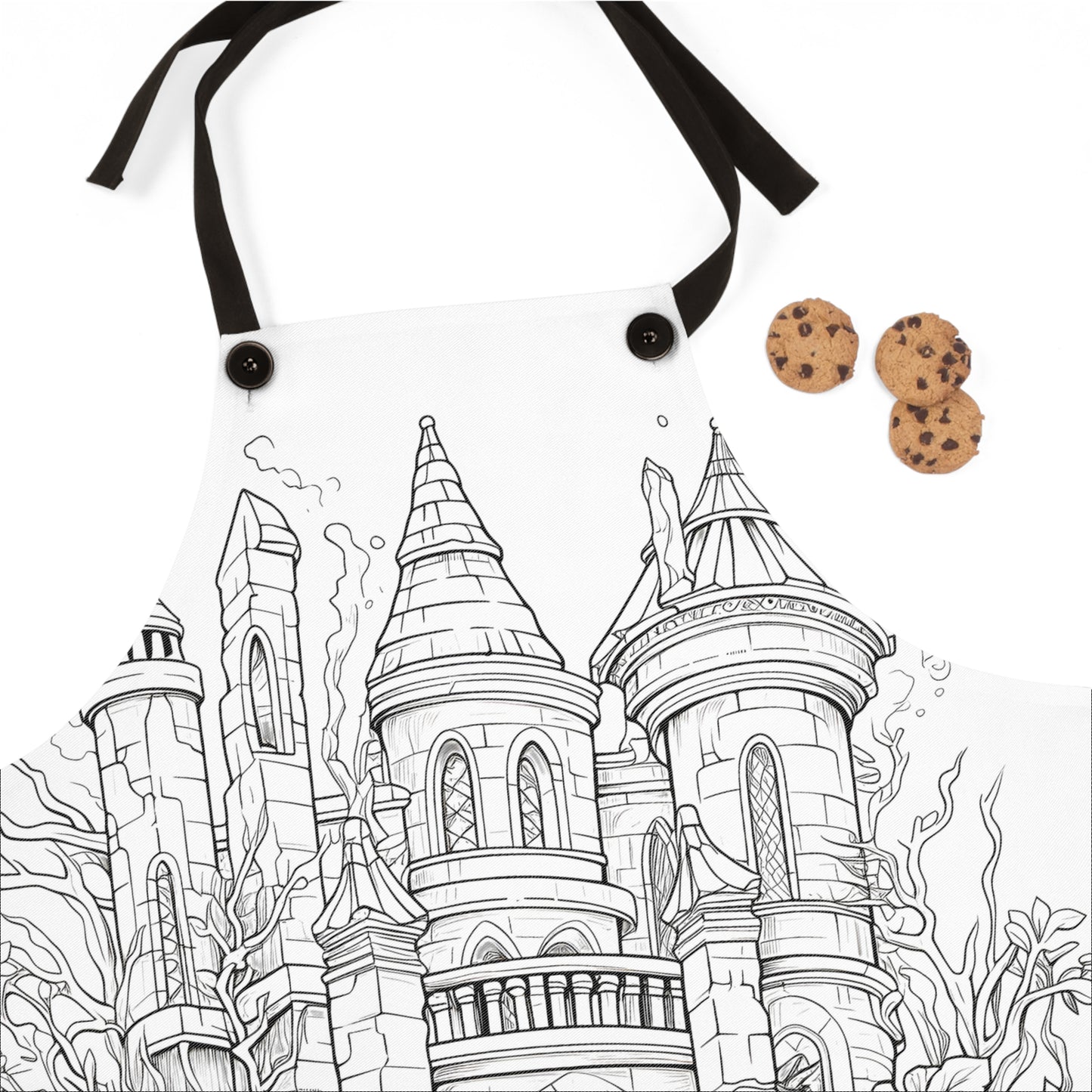 Apron Coloring Kit with 10 Fabric Markers - Underwater Castle