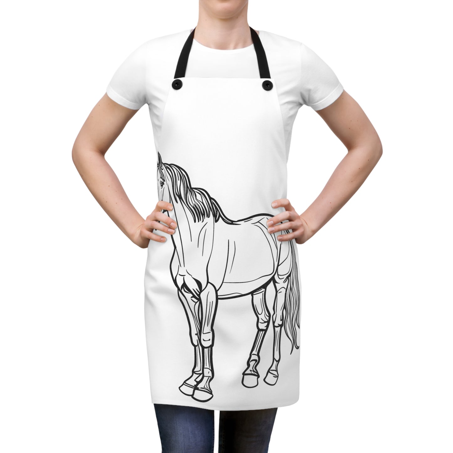 Apron Coloring Kit with 10 Fabric Markers - Standing Horse