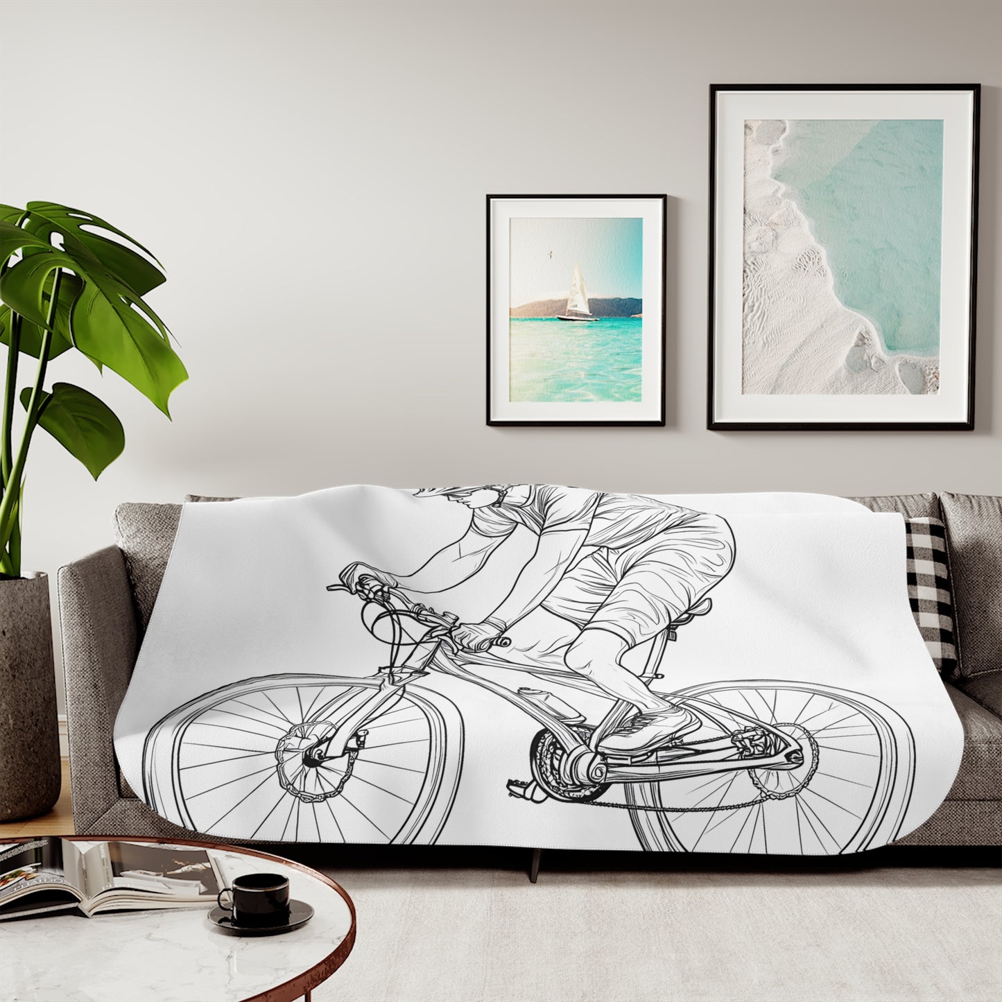 Blanket Coloring Kit with 10 Fabric Markers - Mountain Biking