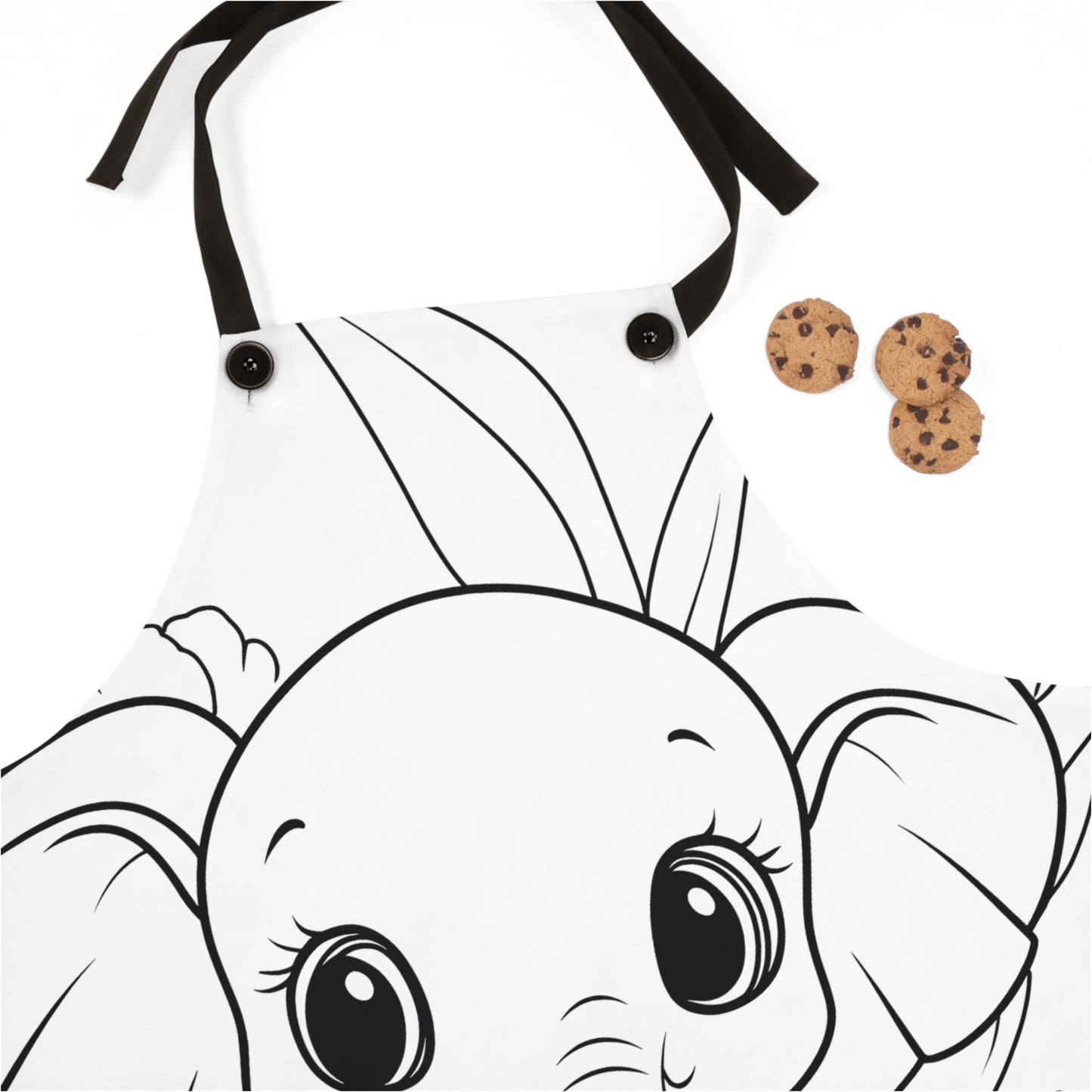 Apron Coloring Kit with 10 Fabric Markers - Baby Elephant