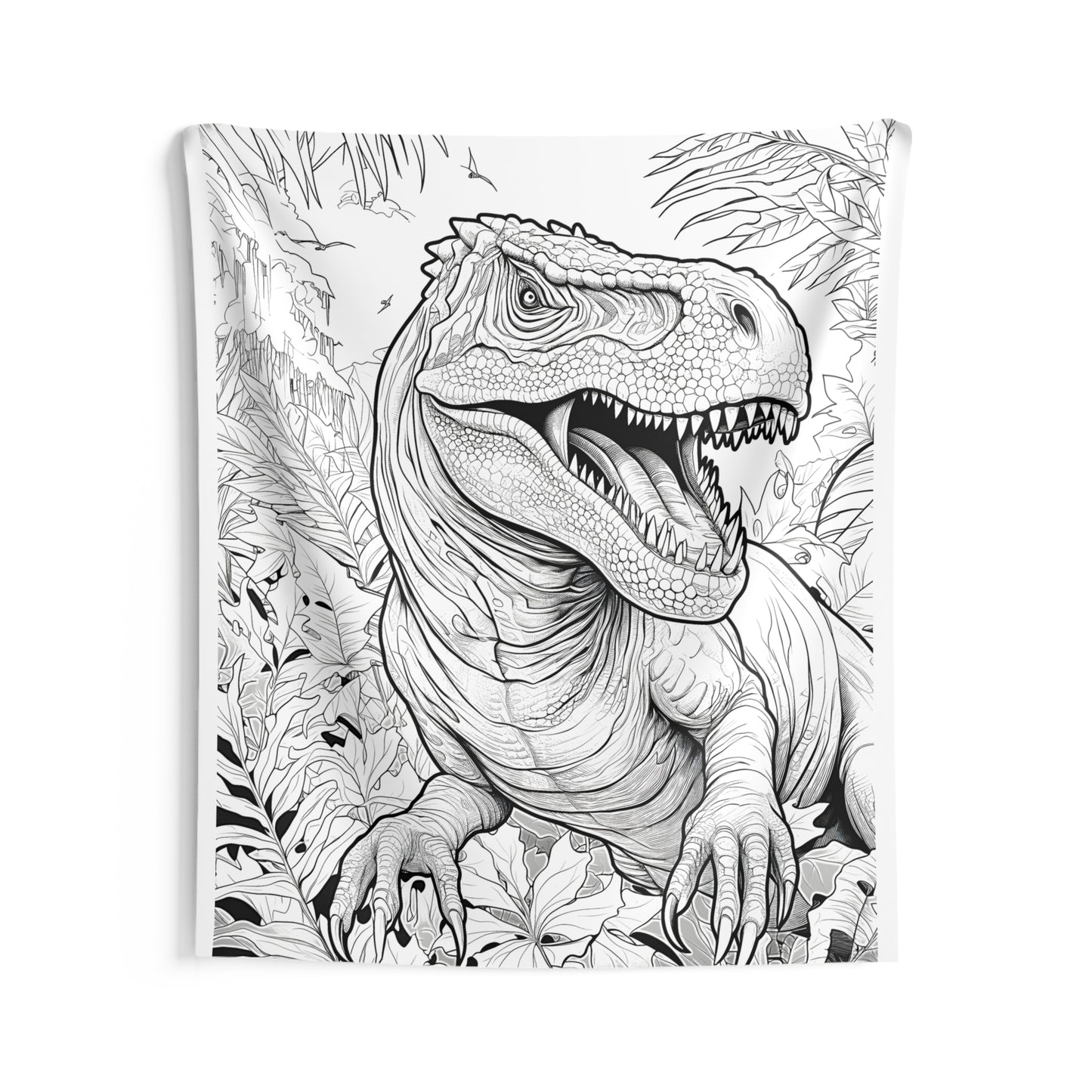 Indoor Wall Tapestries Coloring Kit with 10 Fabric Markers - Tyrannosaurus Rex