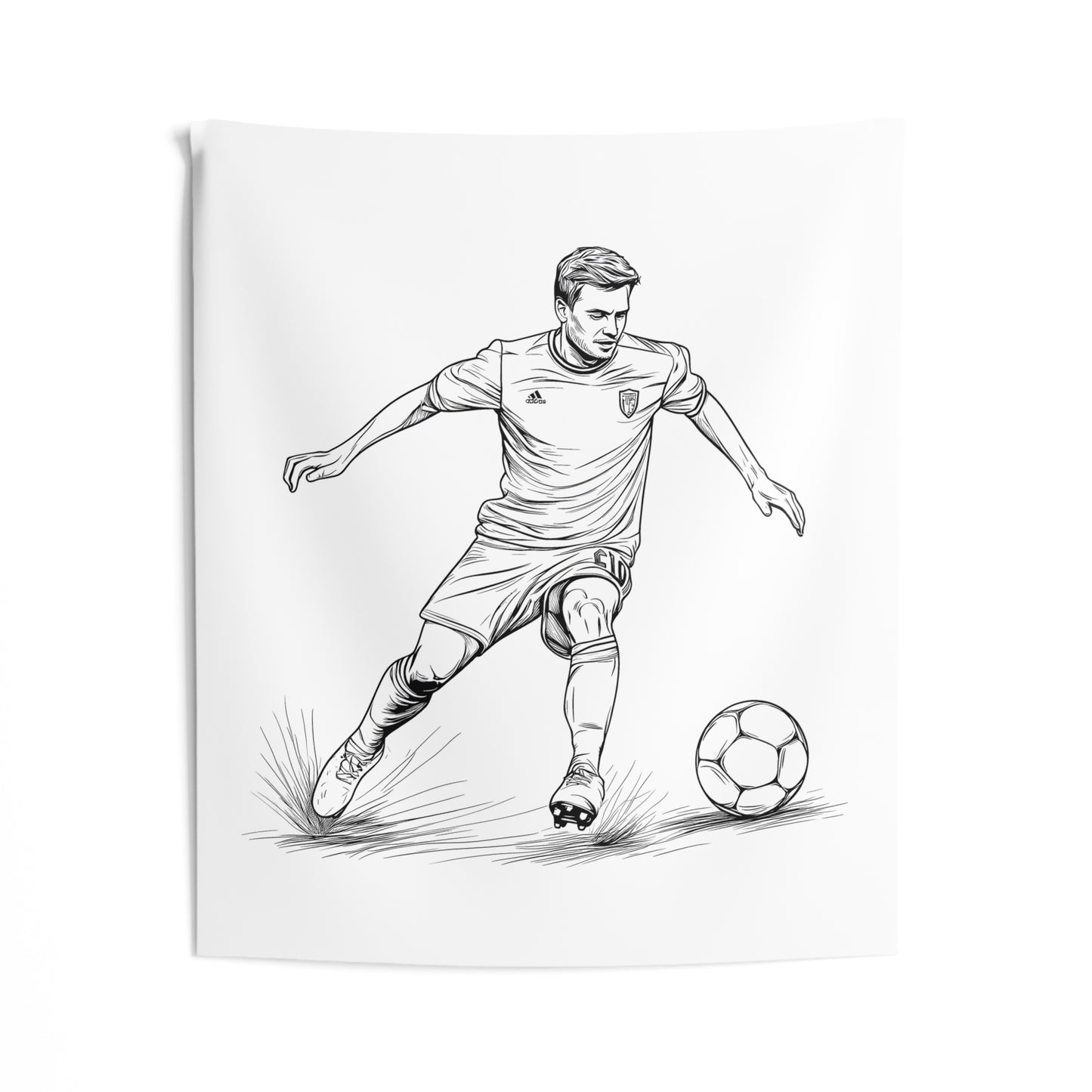 Indoor Wall Tapestries Coloring Kit with 10 Fabric Markers - Soccer