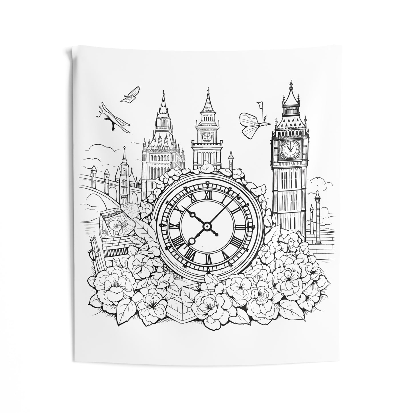 Indoor Wall Tapestries Coloring Kit with 10 Fabric Markers - Big Ben