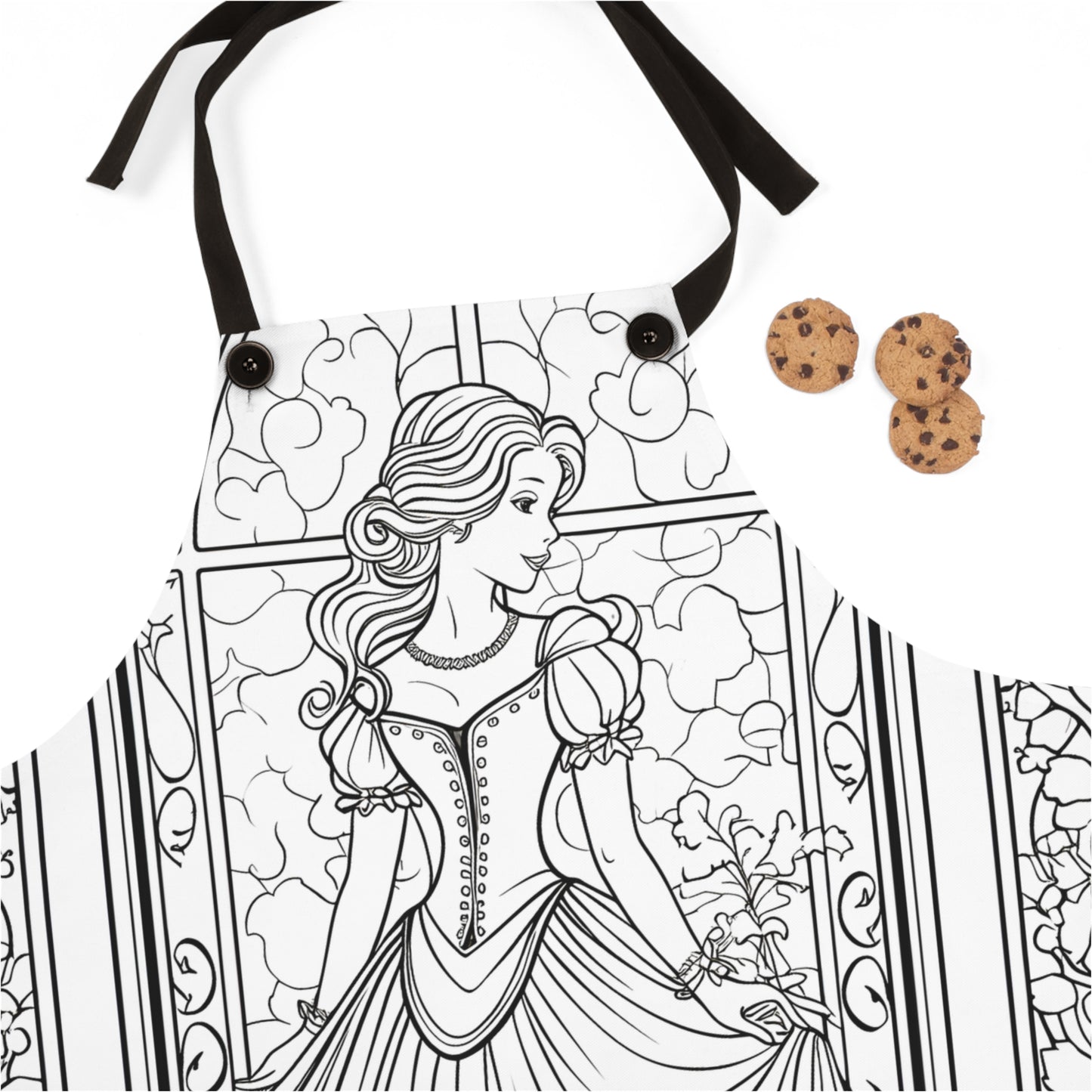 Apron Coloring Kit with 10 Fabric Markers - Elegant Princess