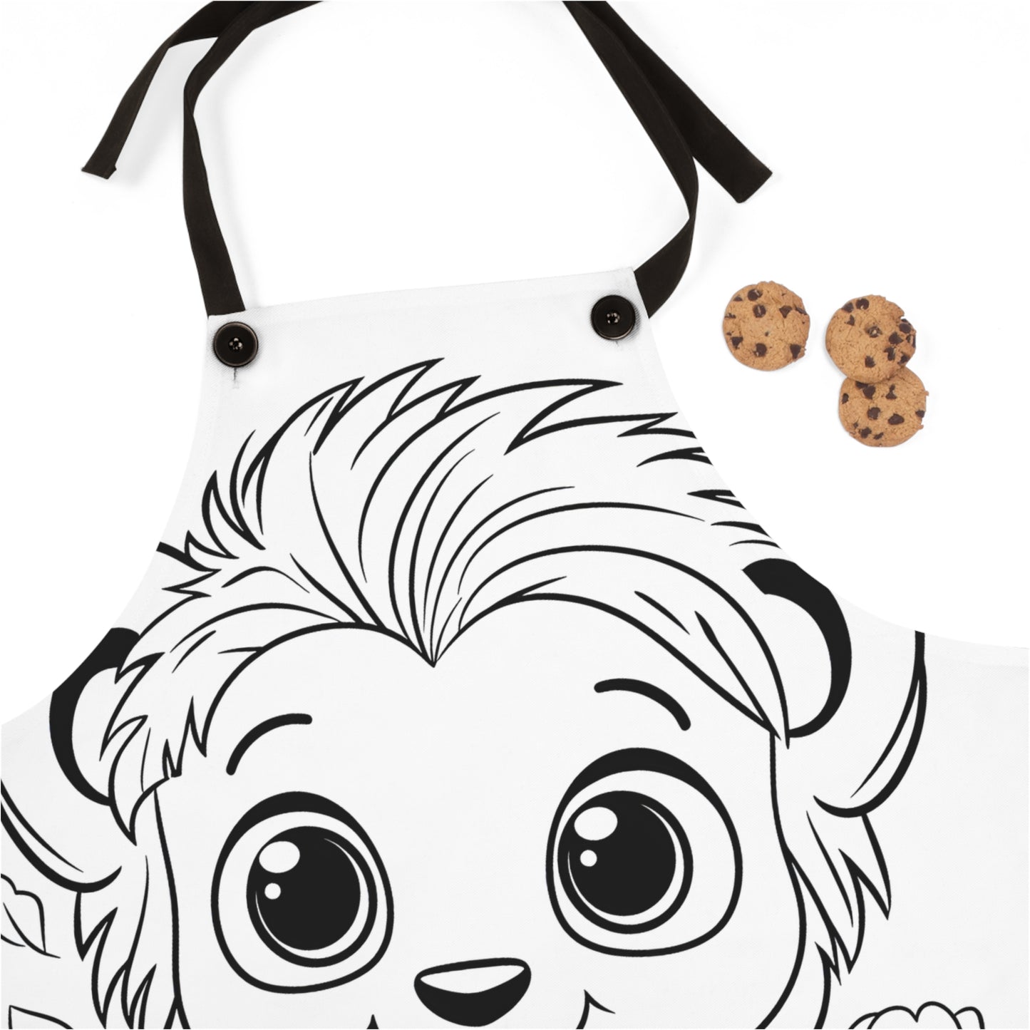 Apron Coloring Kit with 10 Fabric Markers - Cute Baby Lion