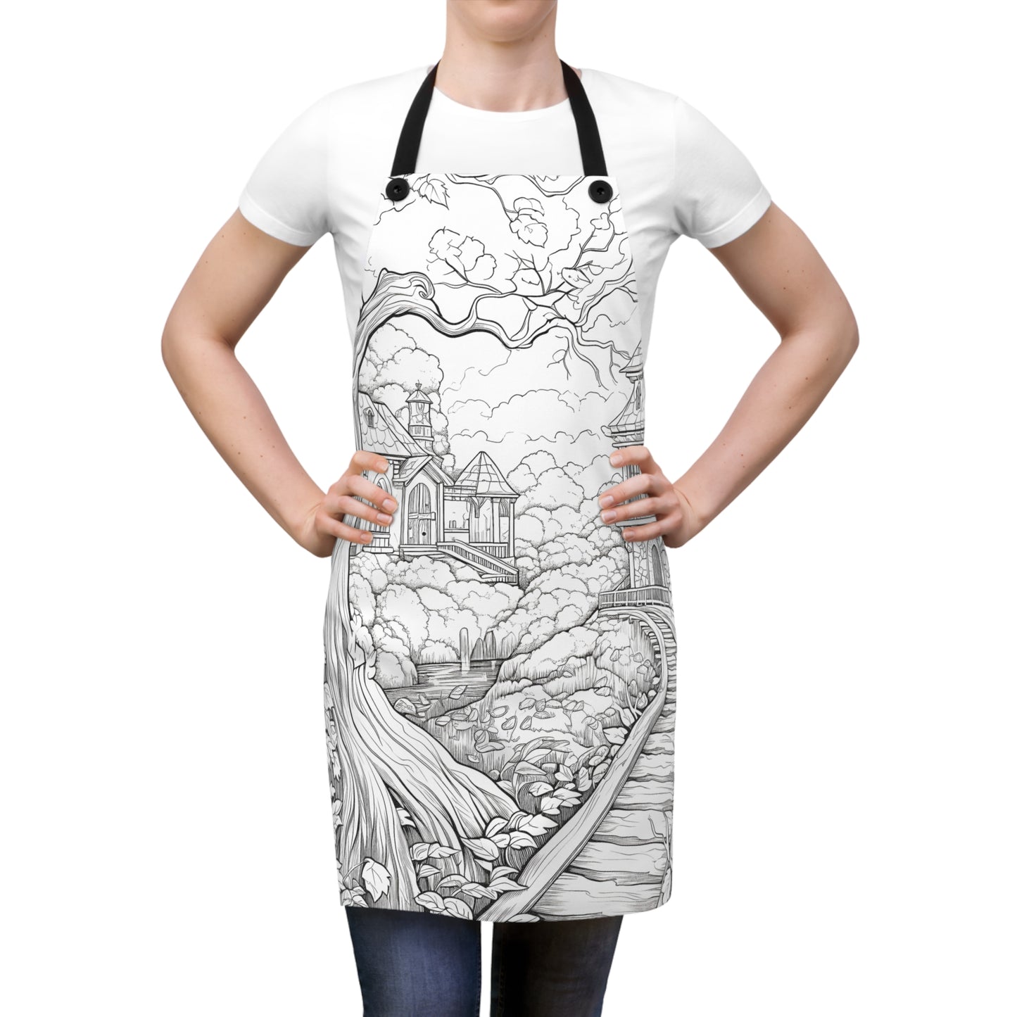 Apron Coloring Kit with 10 Fabric Markers - Fairy Tale Village