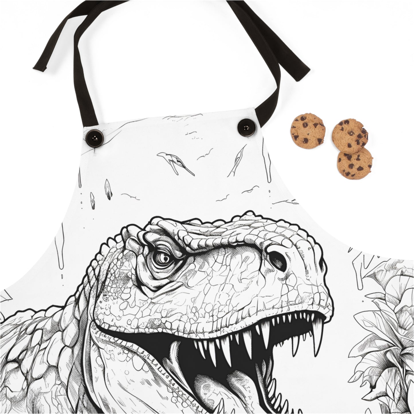 Apron Coloring Kit with 10 Fabric Markers - Tyrannosaurus Rex