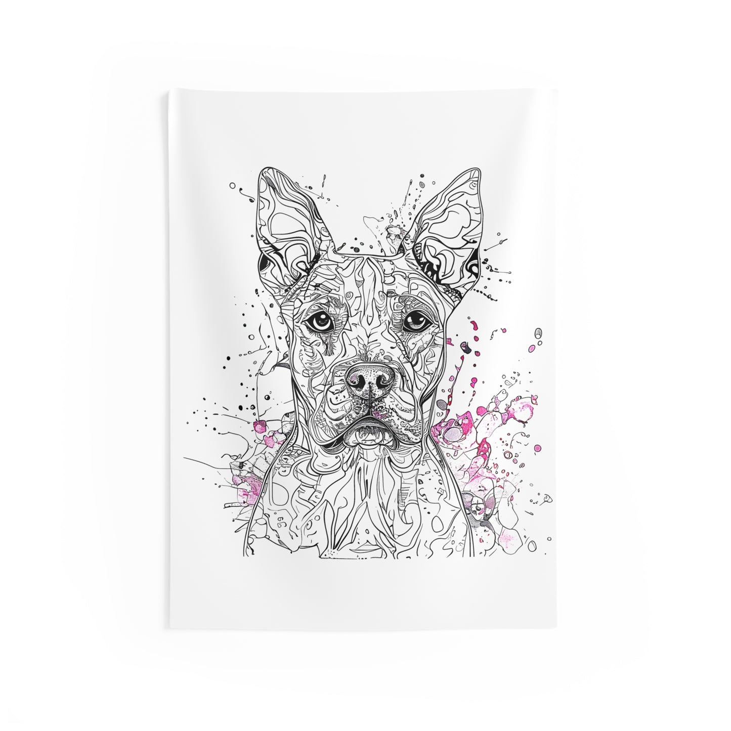 Indoor Wall Tapestries Coloring Kit with 10 Fabric Markers - Artistic Dog