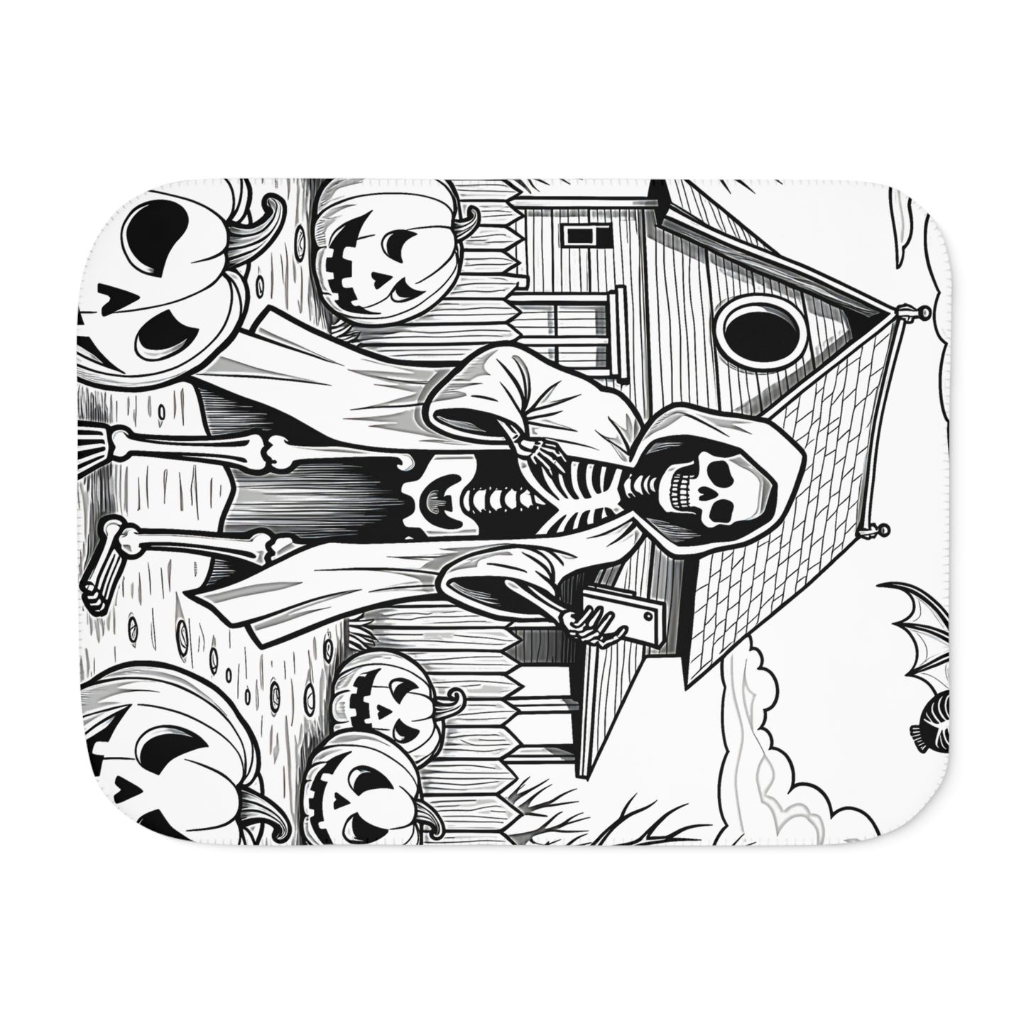 Blanket Coloring Kit with 10 Fabric Markers - Skeleton