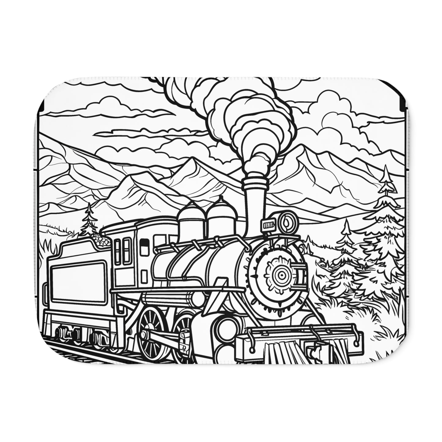 Blanket Coloring Kit with 10 Fabric Markers - Steam Train