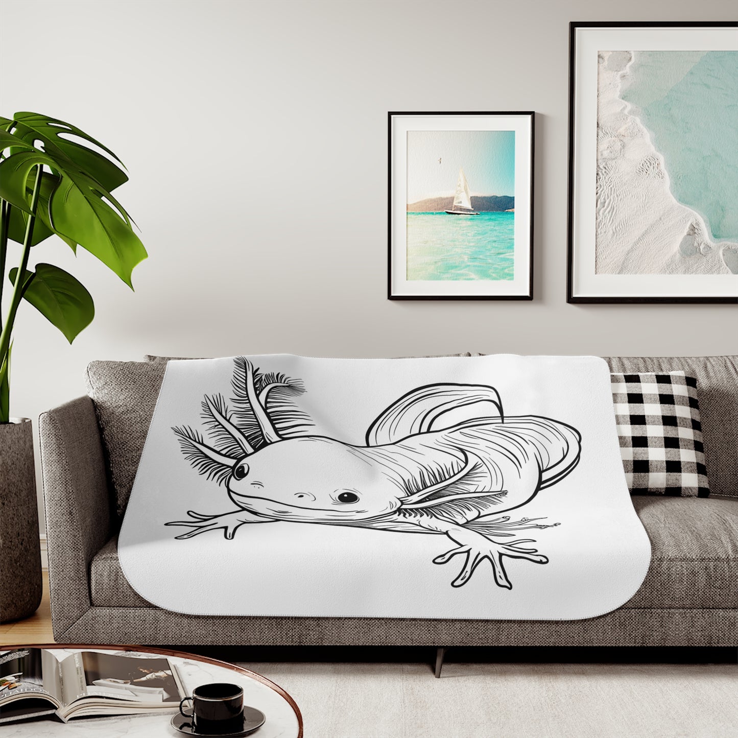 Blanket Coloring Kit with 10 Fabric Markers - Axolotl
