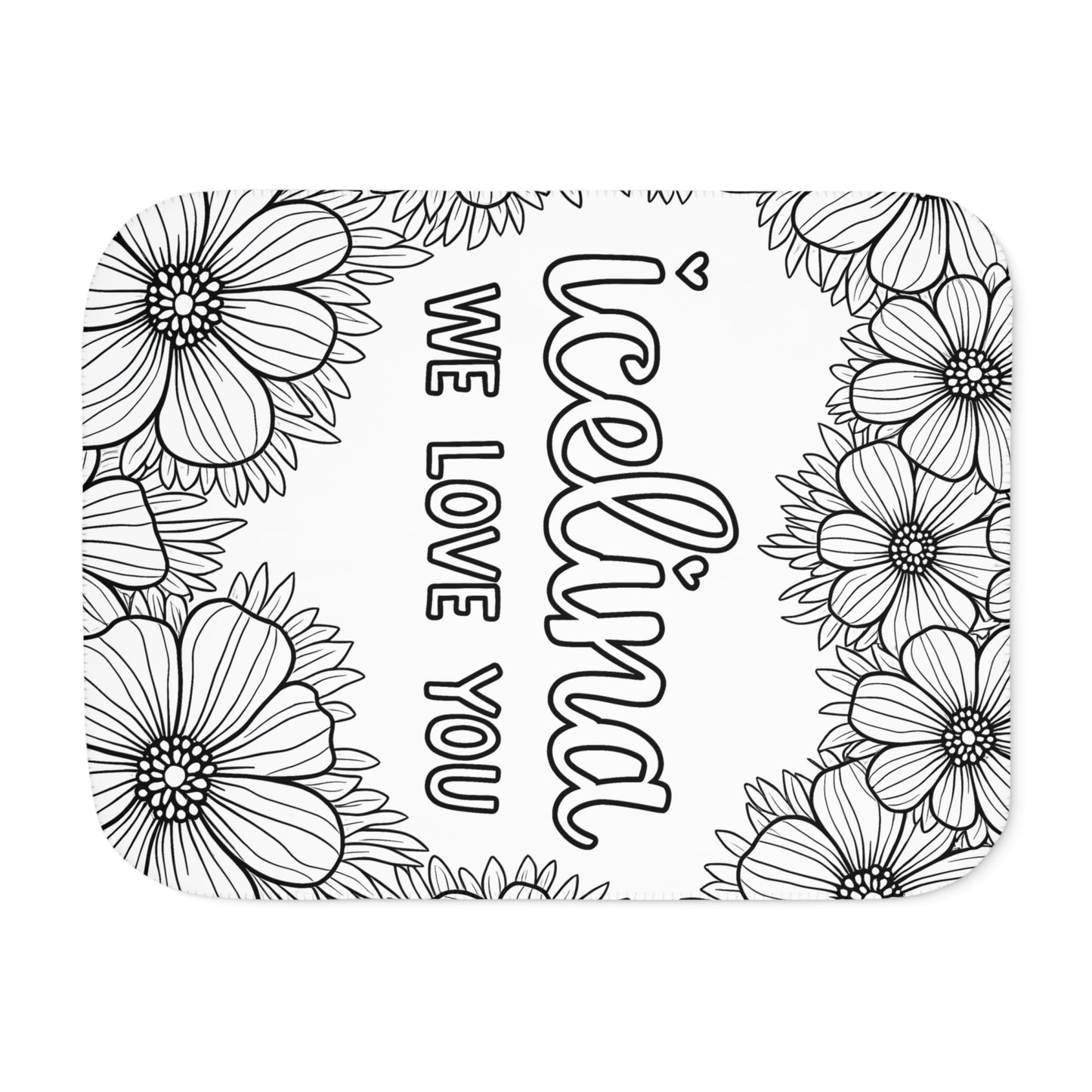 Blanket Coloring Kit with 10 Fabric Markers - Floral Message