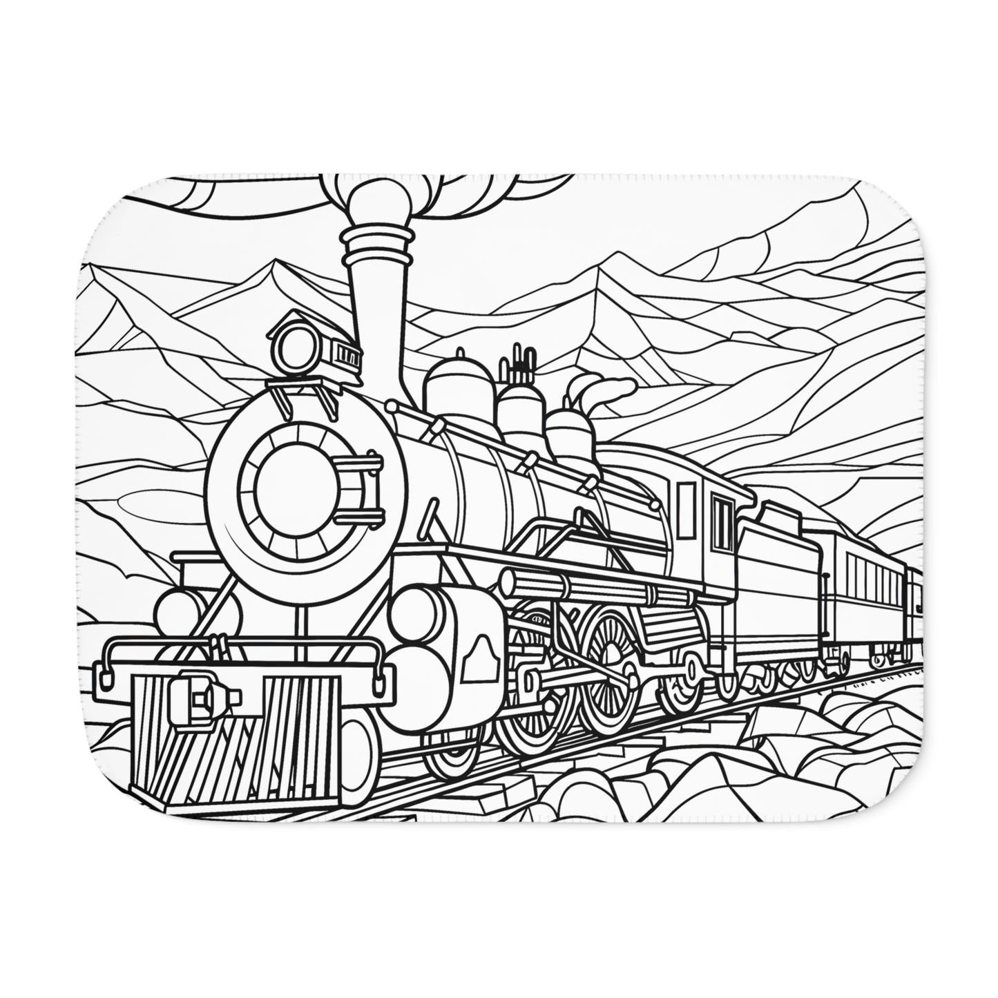 Blanket Coloring Kit with 10 Fabric Markers - Steam Train