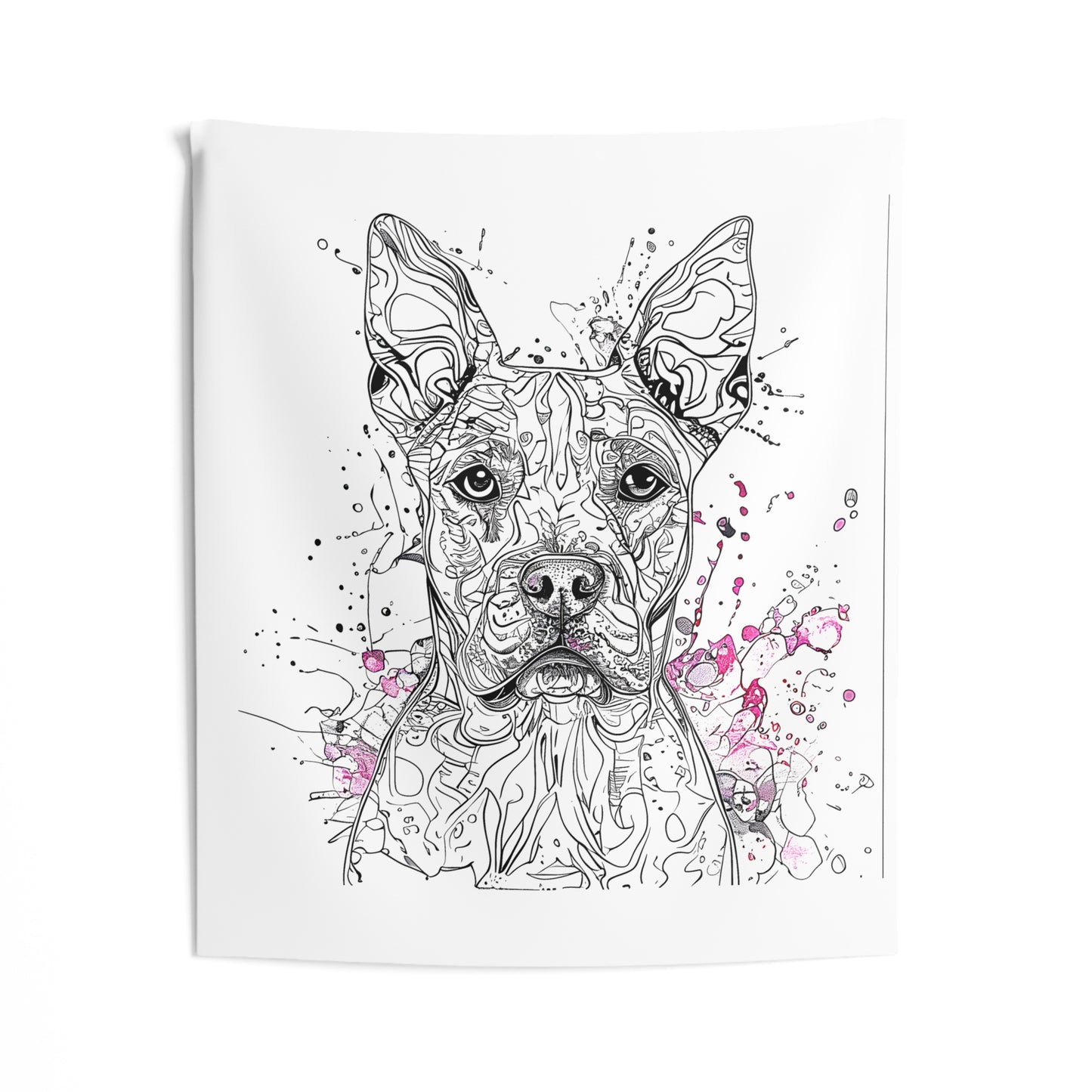 Indoor Wall Tapestries Coloring Kit with 10 Fabric Markers - Artistic Dog
