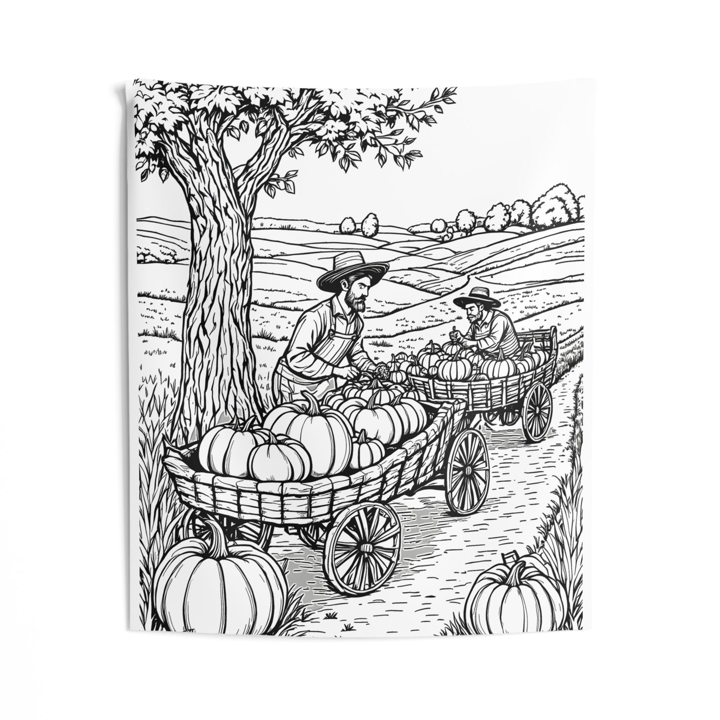 Indoor Wall Tapestries Coloring Kit with 10 Fabric Markers - Harvest