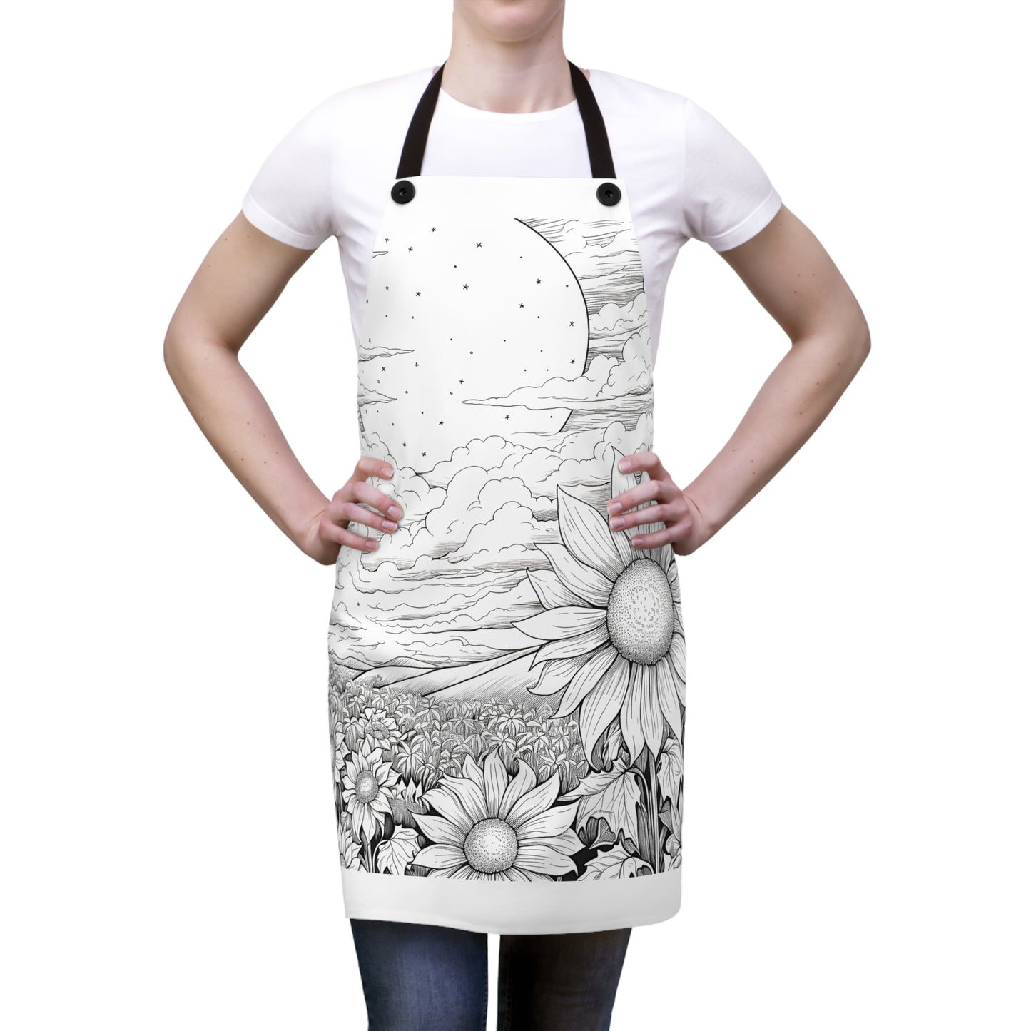 Apron Coloring Kit with 10 Fabric Markers - Sunflowers