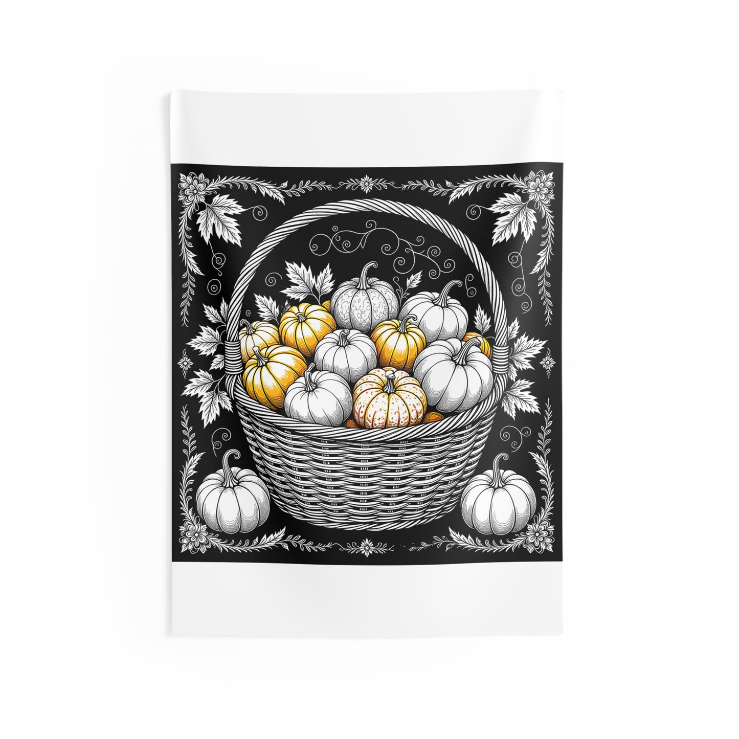 Indoor Wall Tapestries Coloring Kit with 10 Fabric Markers - Pumpkins