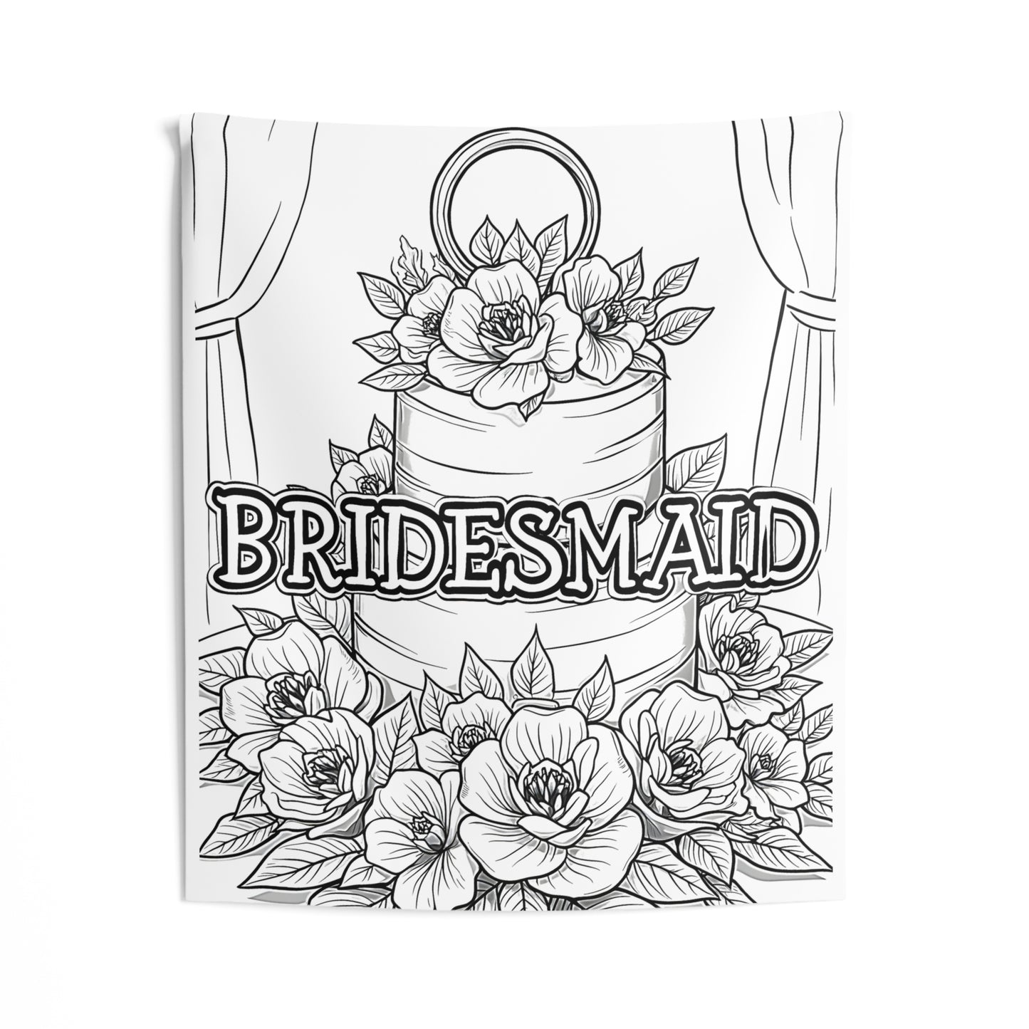 Indoor Wall Tapestries Coloring Kit with 10 Fabric Markers - Bridesmaid