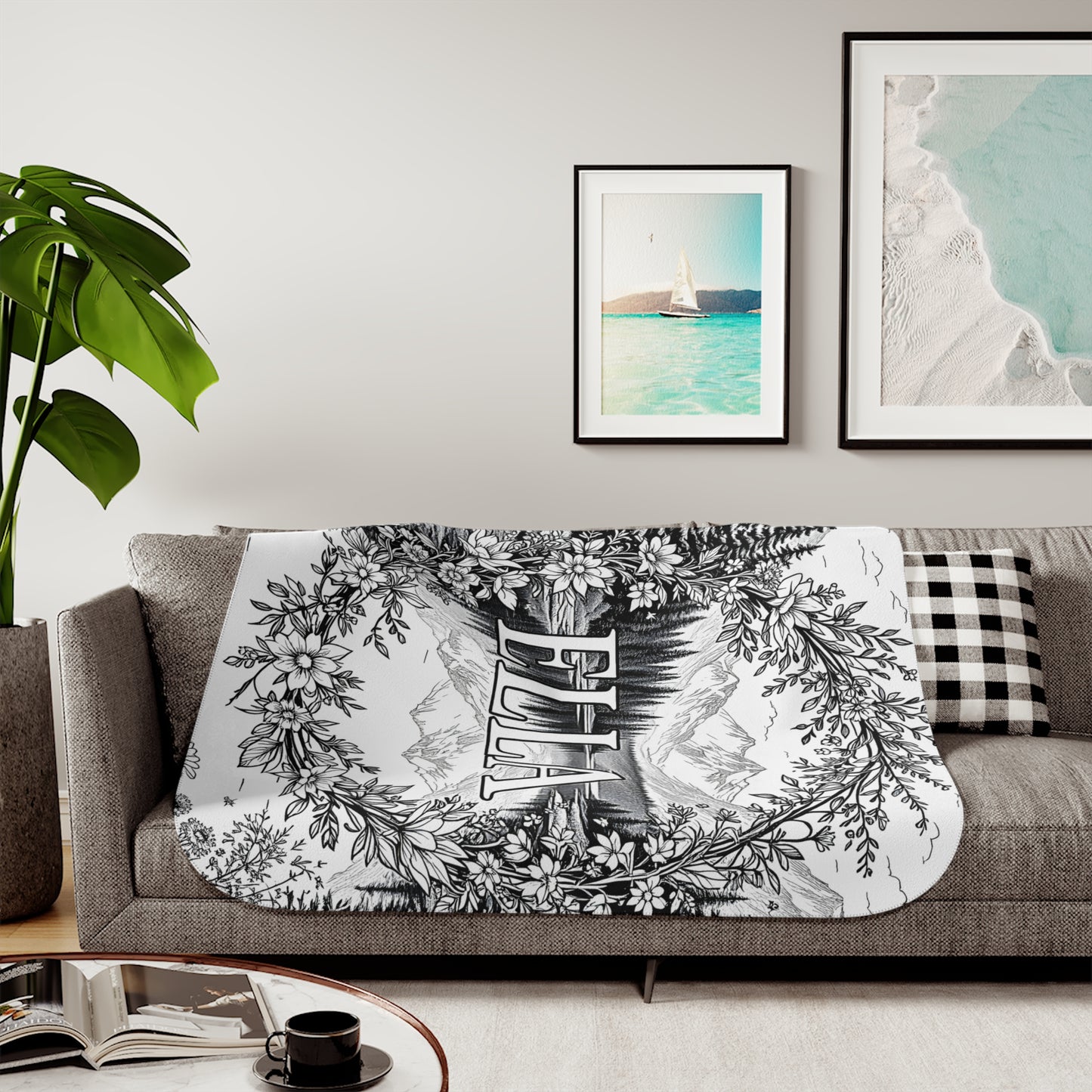 Blanket Coloring Kit with 10 Fabric Markers - Floral Landscape