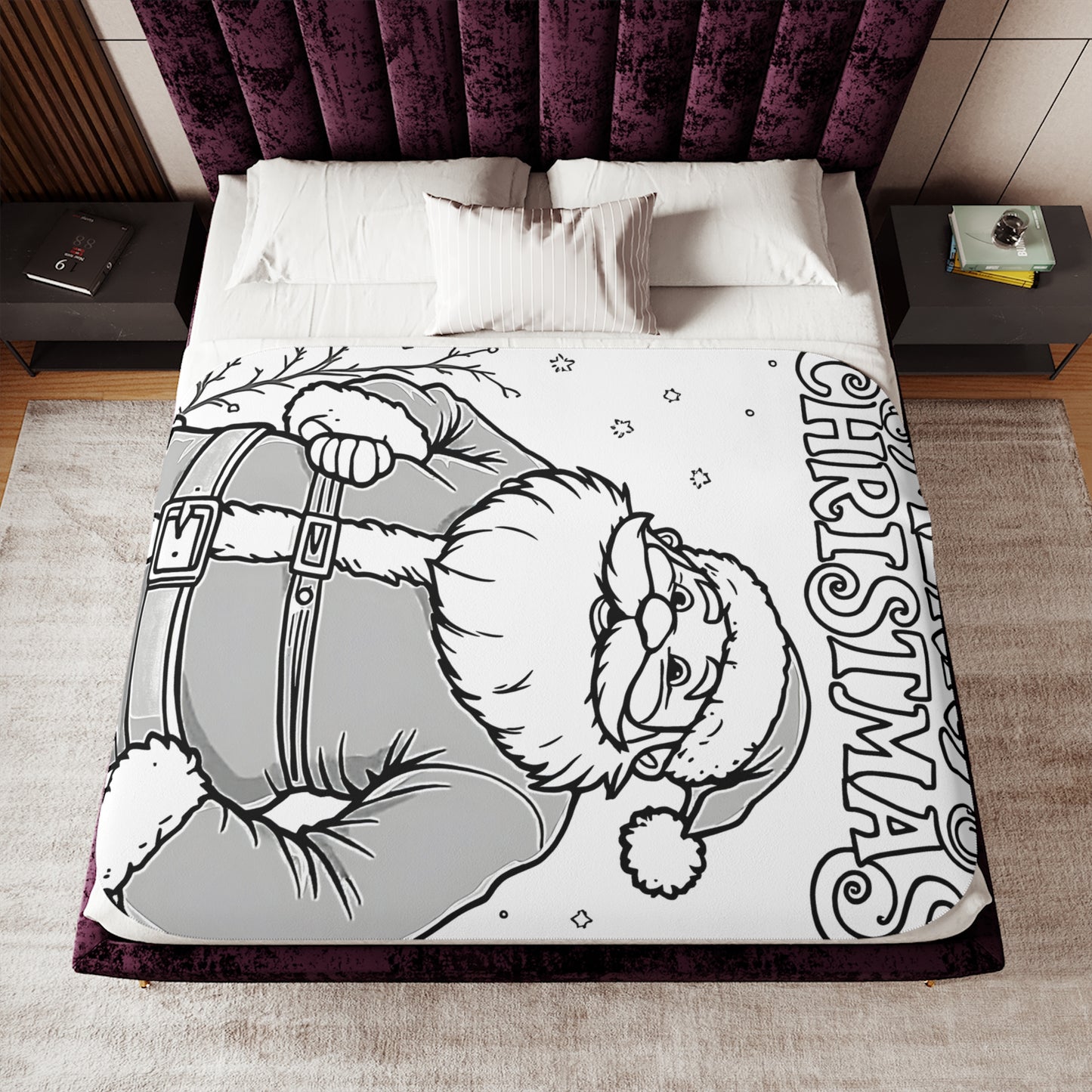 Blanket Coloring Kit with 10 Fabric Markers - Santa Claus