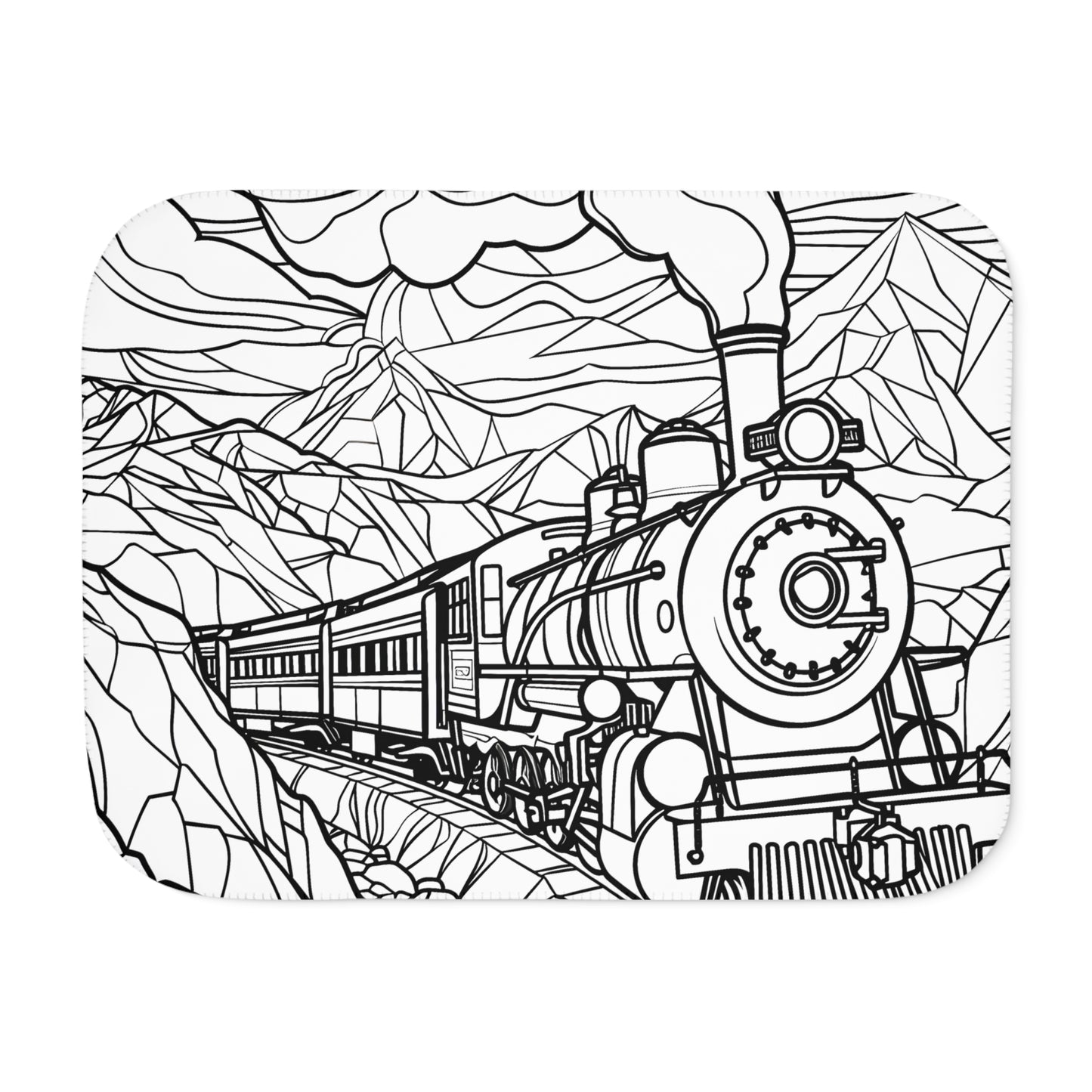 Blanket Coloring Kit with 10 Fabric Markers - Steam Train