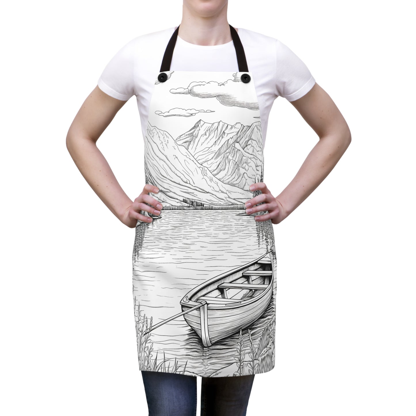 Apron Coloring Kit with 10 Fabric Markers - Mountain Lake