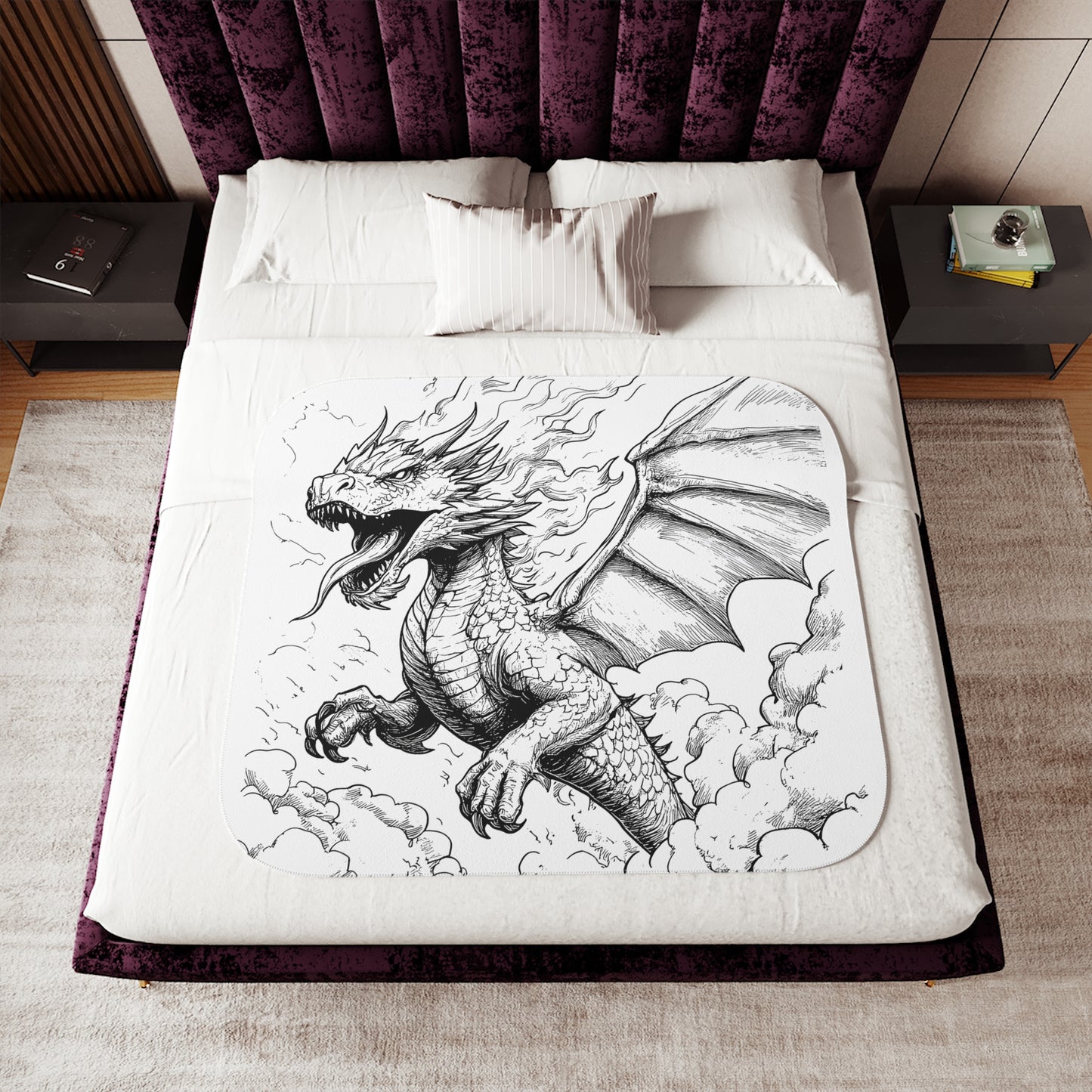 Blanket Coloring Kit with 10 Fabric Markers - Flying Dragon